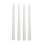 ATMOSPHERA Lot de 4 Bougies Bâton  Satin  25cm Blanc