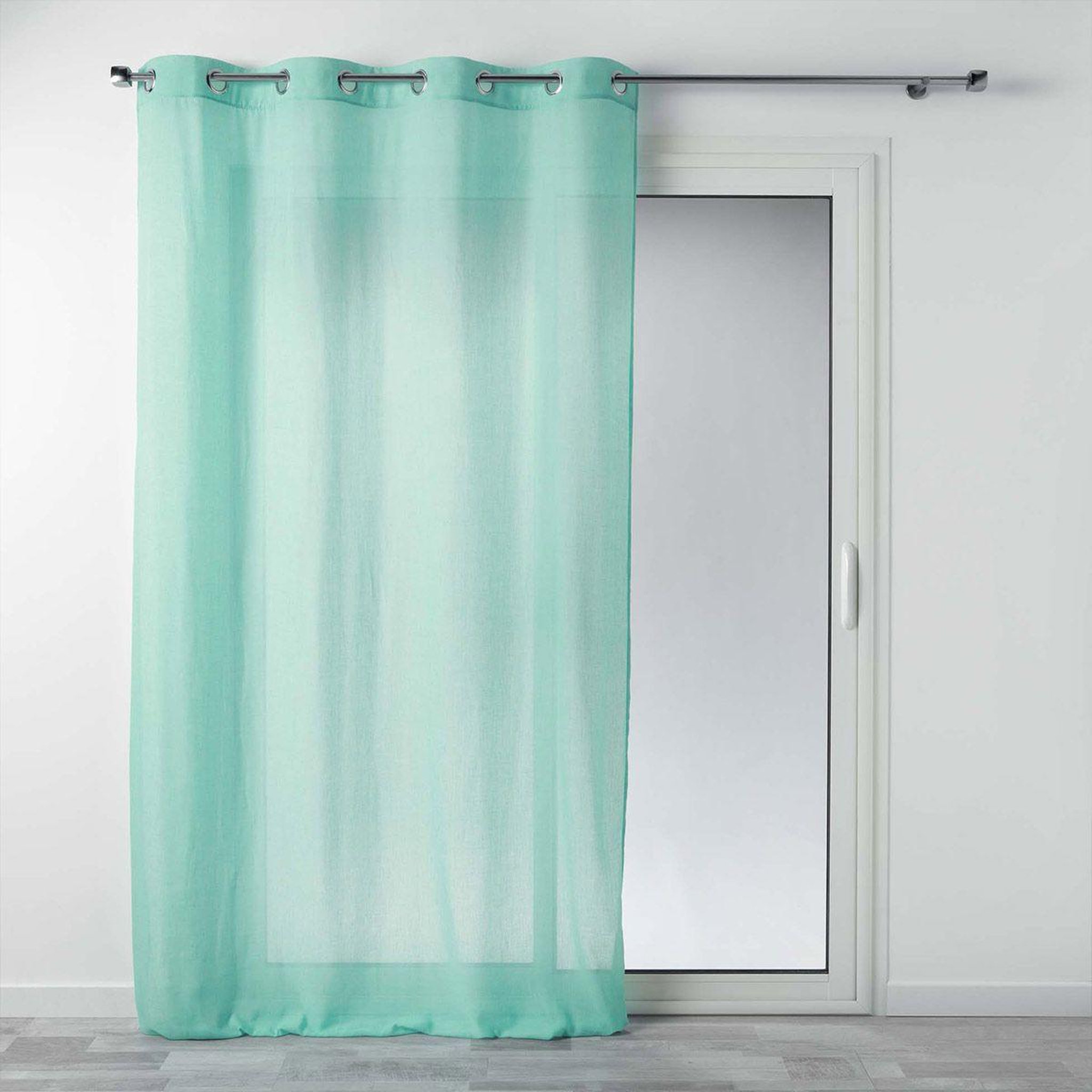 Douceur d'Intérieur Rideau voilage à œillets  mitsy  140x240cm bleu ciel