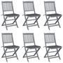 Voir la diapositive 1 : VIDAXL Chaises pliables d'exterieur lot de 6 et coussins Bois d'acacia