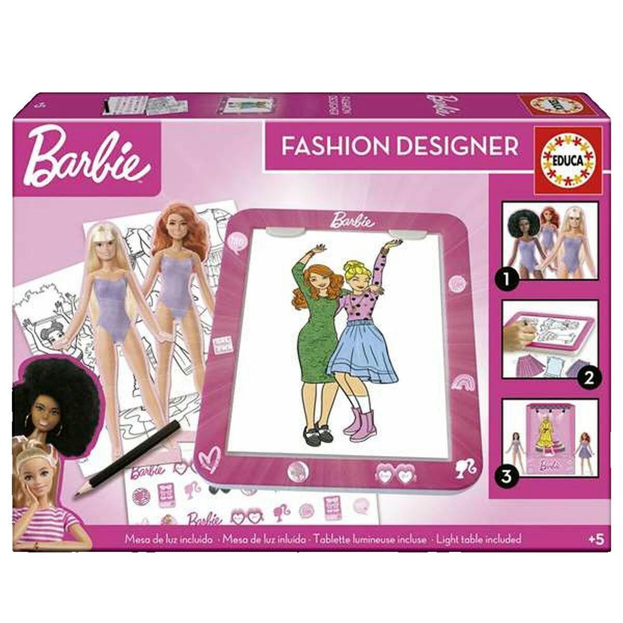 Voir la diapositive 1 : EDUCA Tableau Design Barbie educa-borras rose