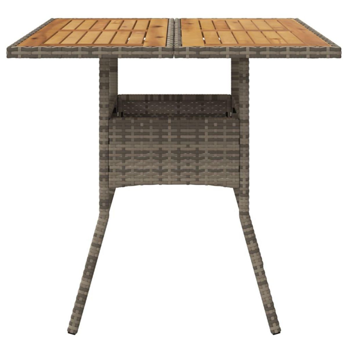 VIDAXL Table de jardin et dessus en bois d'acacia gris resine tressee