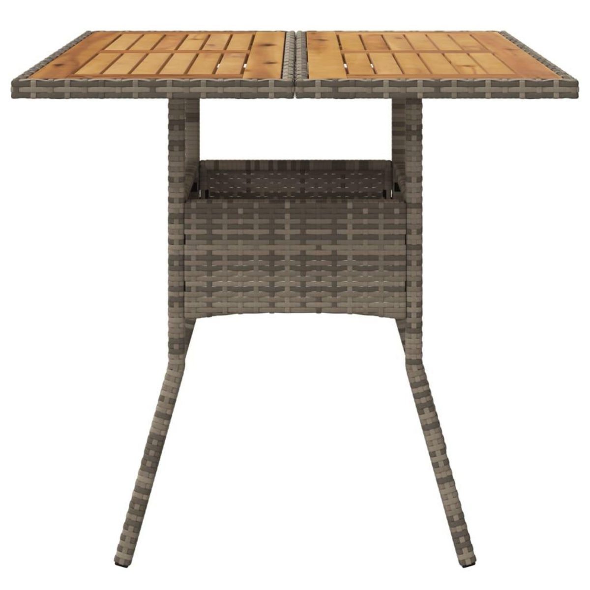 VIDAXL Table de jardin et dessus en bois d'acacia gris resine tressee