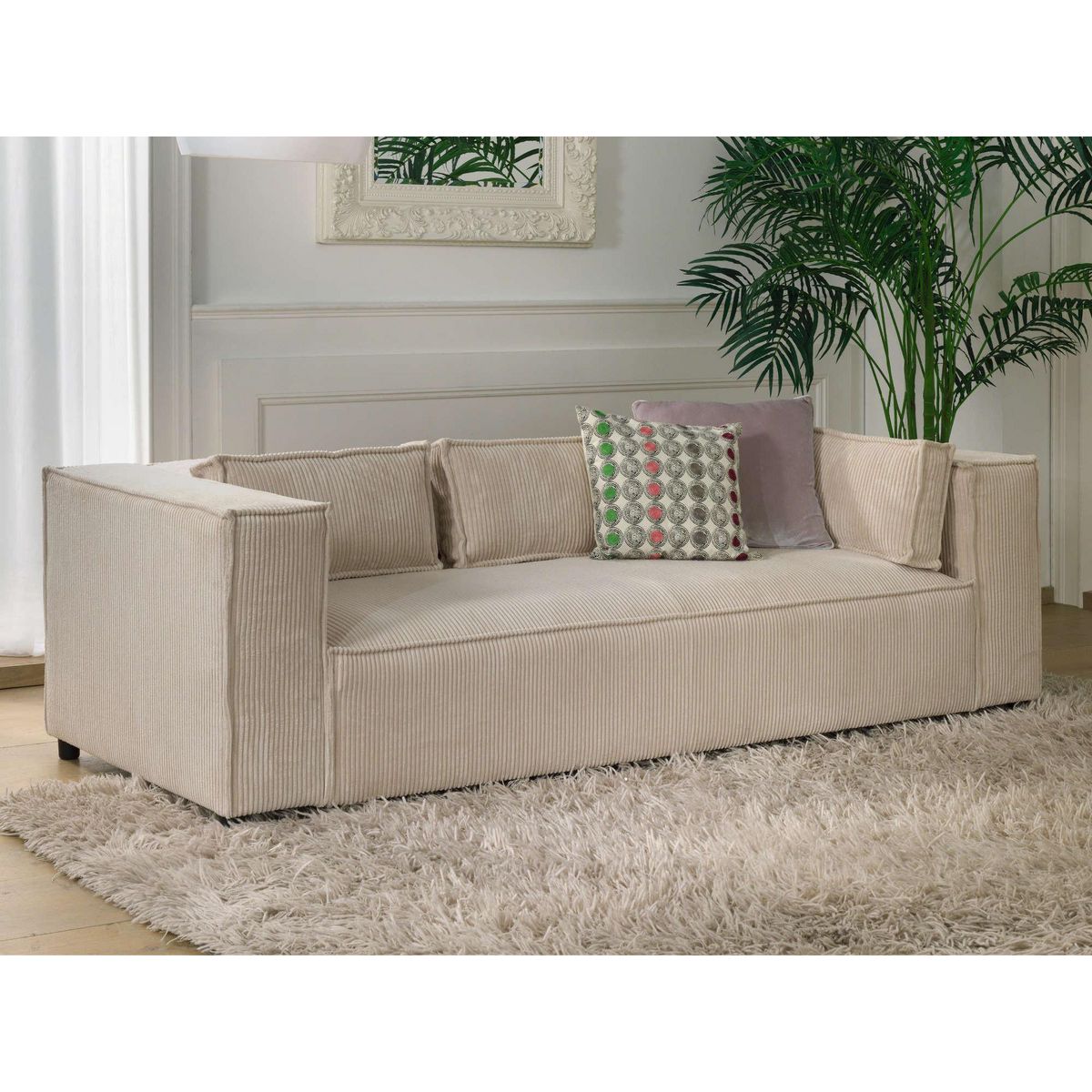 LISA DESIGN Stella - canapé fixe 3 places - en velours côtelé - style contemporain