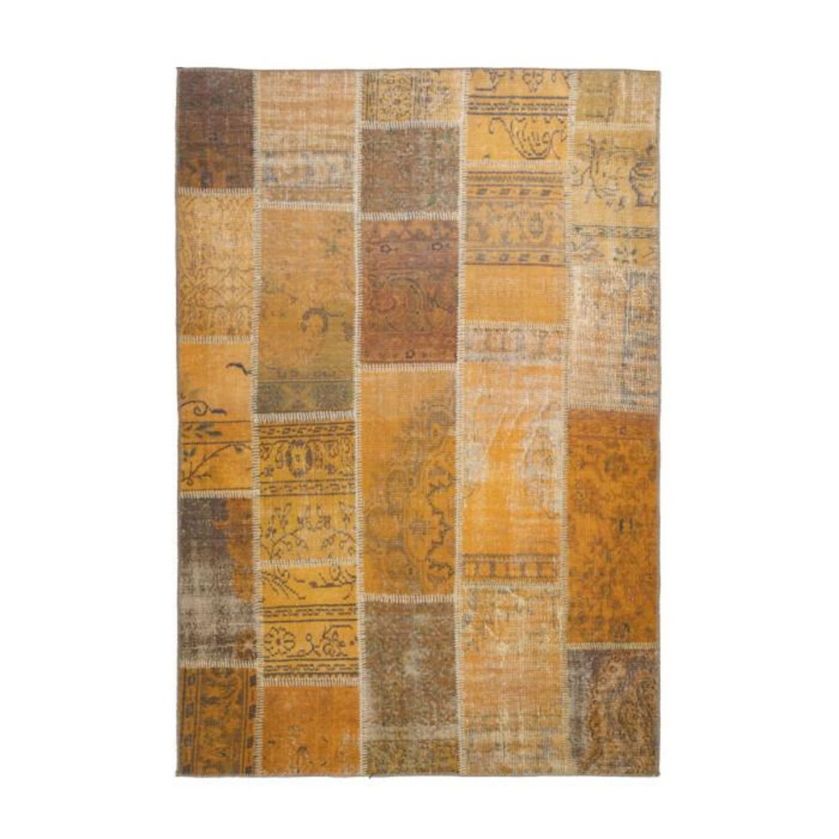 Paris Prix Tapis Tissé Imprimé Patchwork  Faye  Or