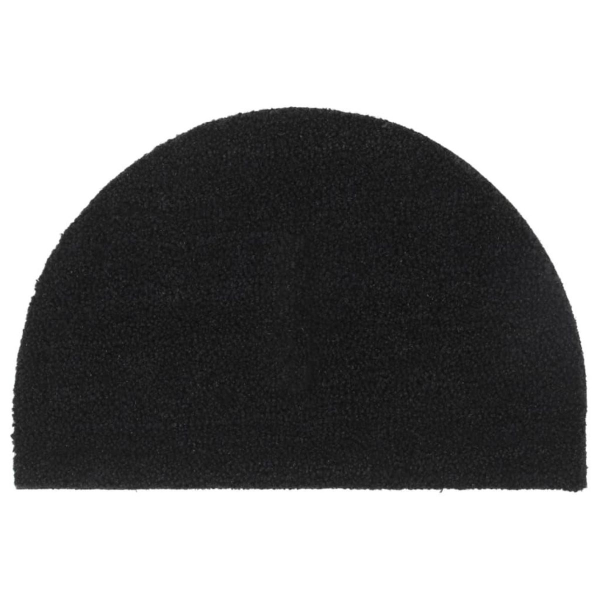 VIDAXL Tapis de porte noir demi-rond 40x60 cm fibre de coco touffete