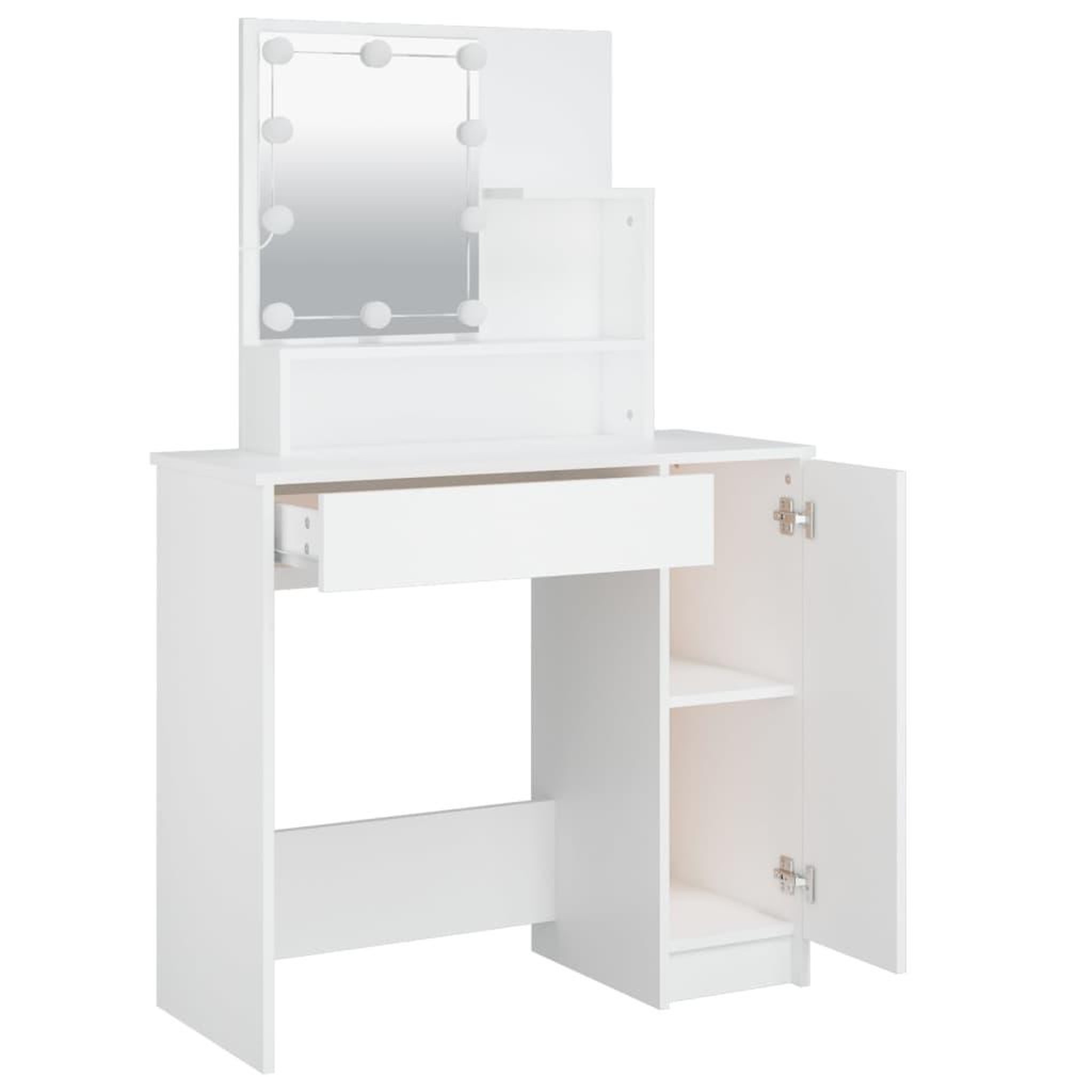 Voir la diapositive 4 : VIDAXL Coiffeuse avec LED blanc 86,5x35x136 cm