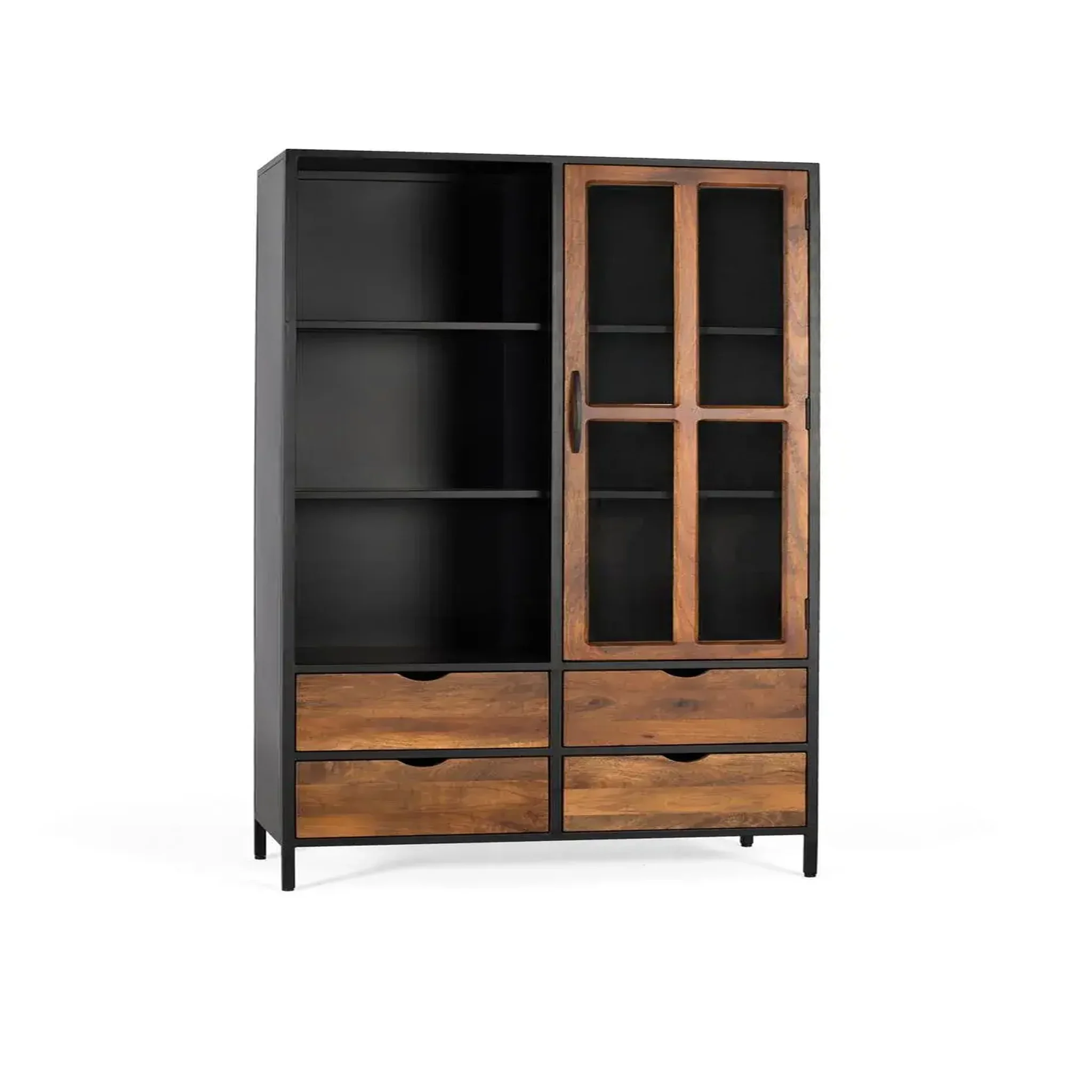 Voir la diapositive 3 : GINER Y COLOMER SL Vitrine en bois de manguier 90 cm style industriel