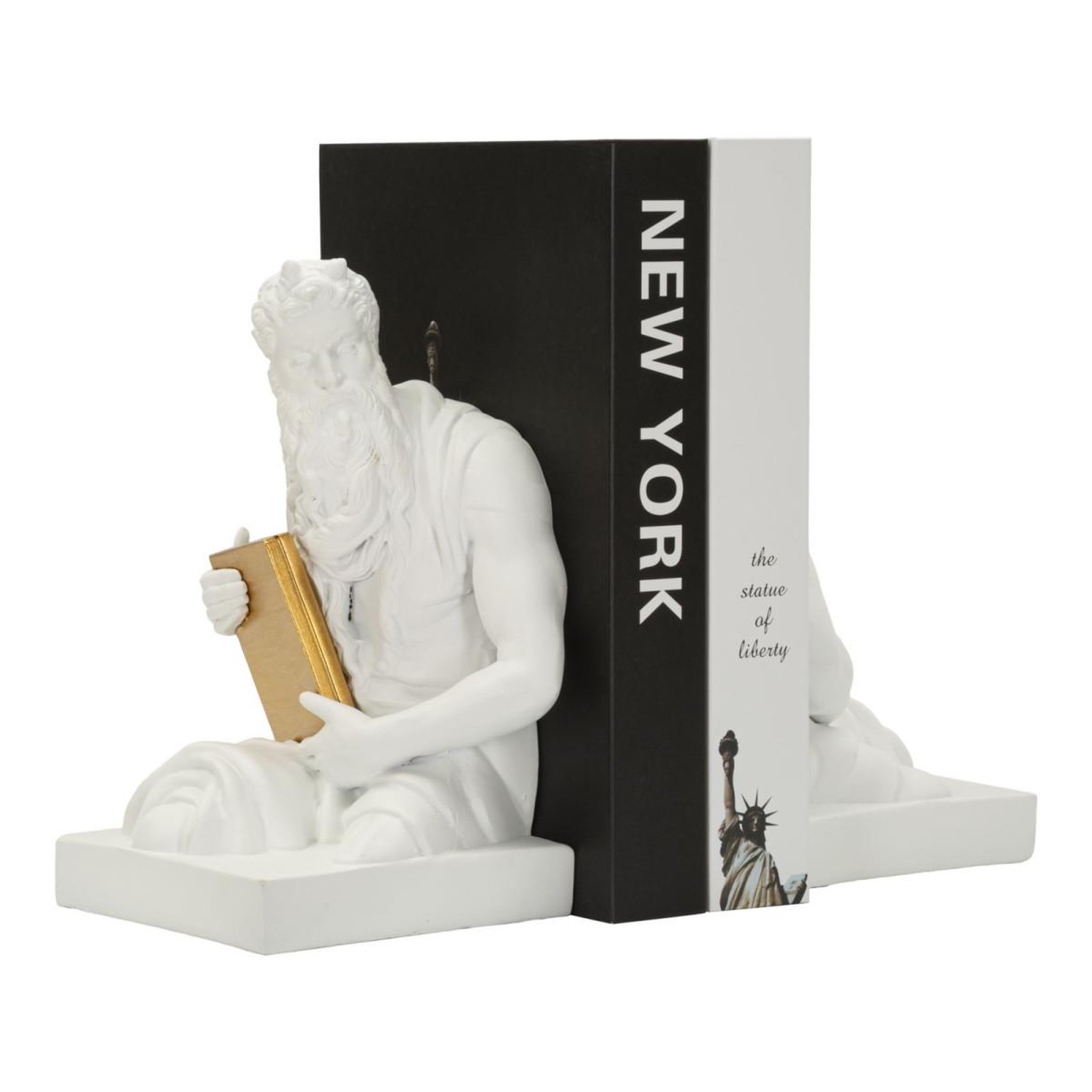 Voir la diapositive 5 : Paris Prix Lot de 2 serre-livres déco  poséidon  25cm blanc