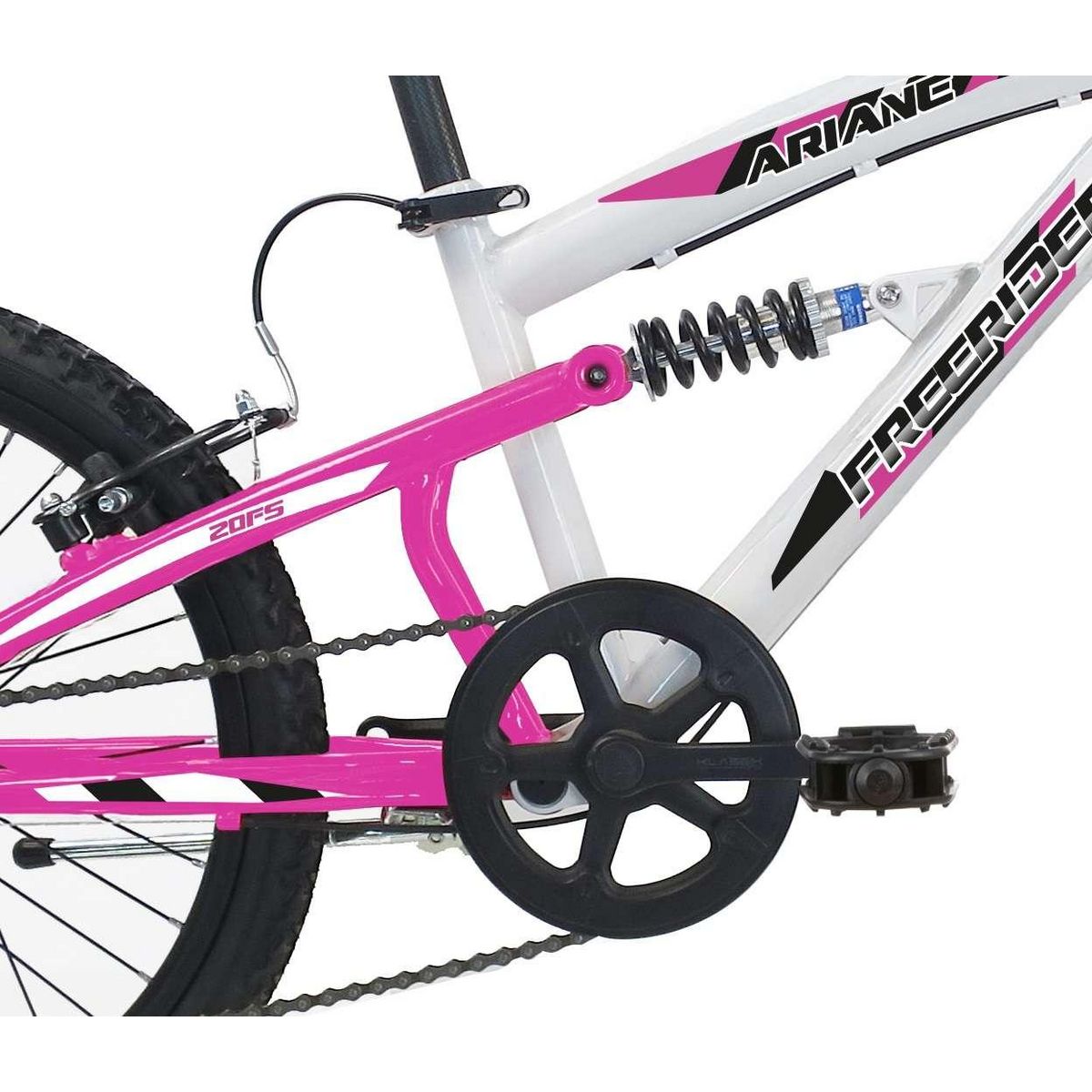 FREERIDER Vélo enfant - VTT 20'' Fille - Tout Suspendu - Frein à disque avant - 6 Vitesses - Dérailleur Shimano