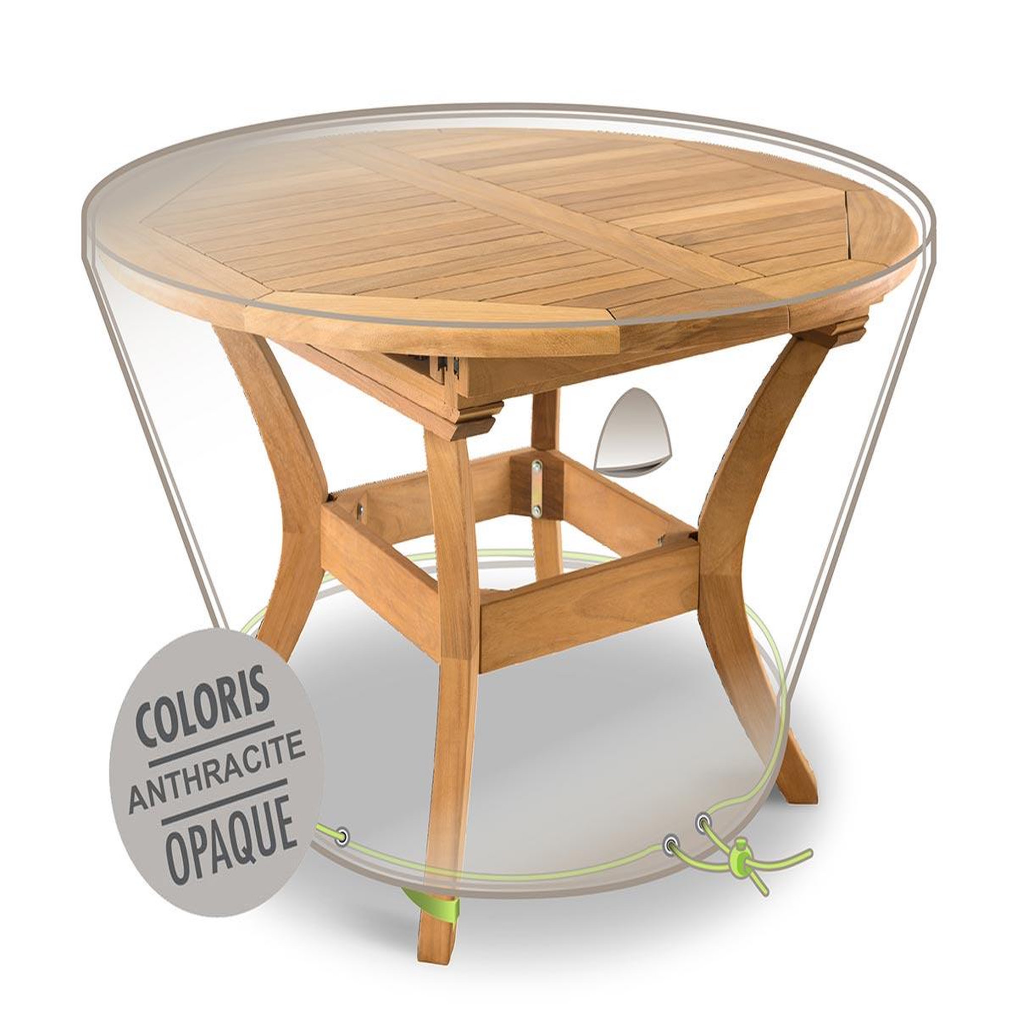 Jardiline Housse de protection cover air pour table de jardin ronde - ø 120 x 50 cm - jardiline