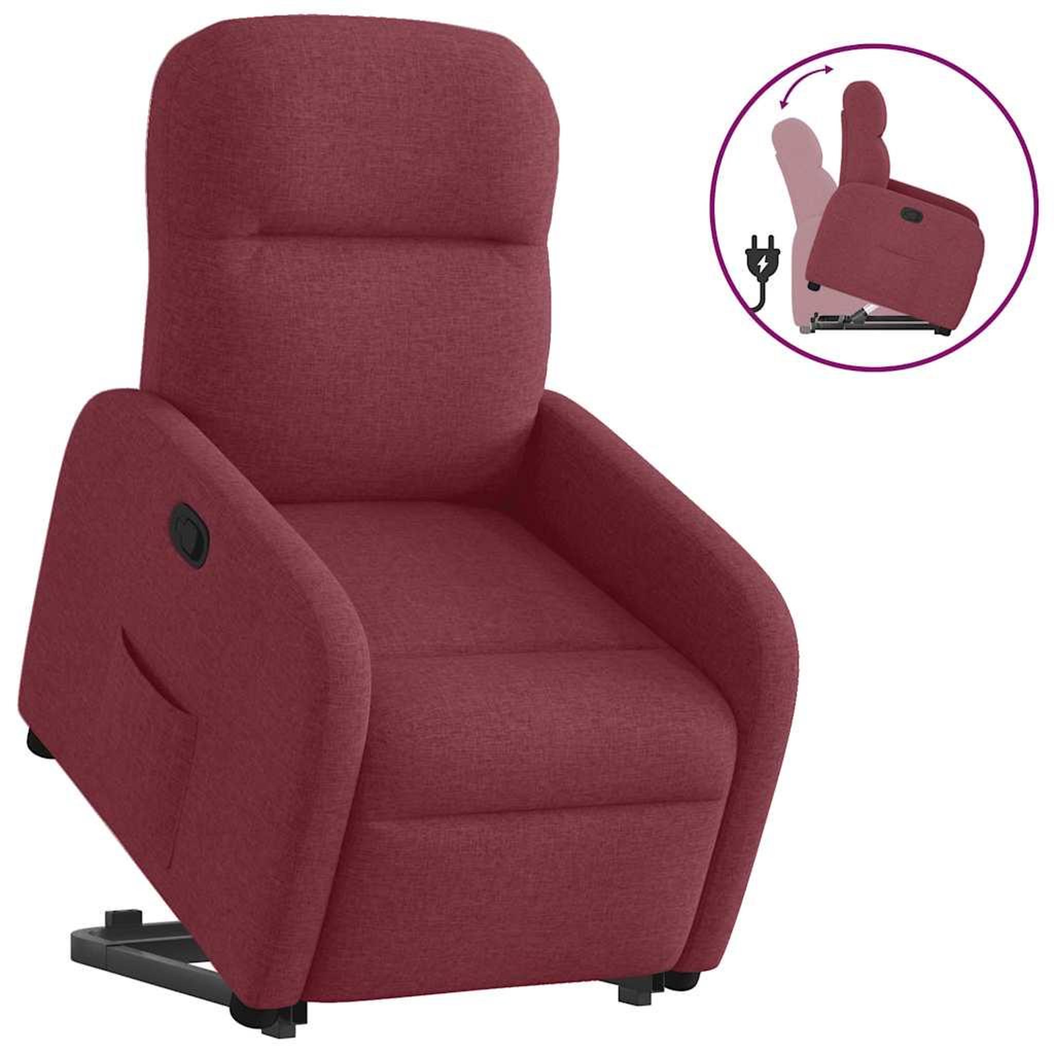 VIDAXL Fauteuil inclinable rouge bordeaux tissu