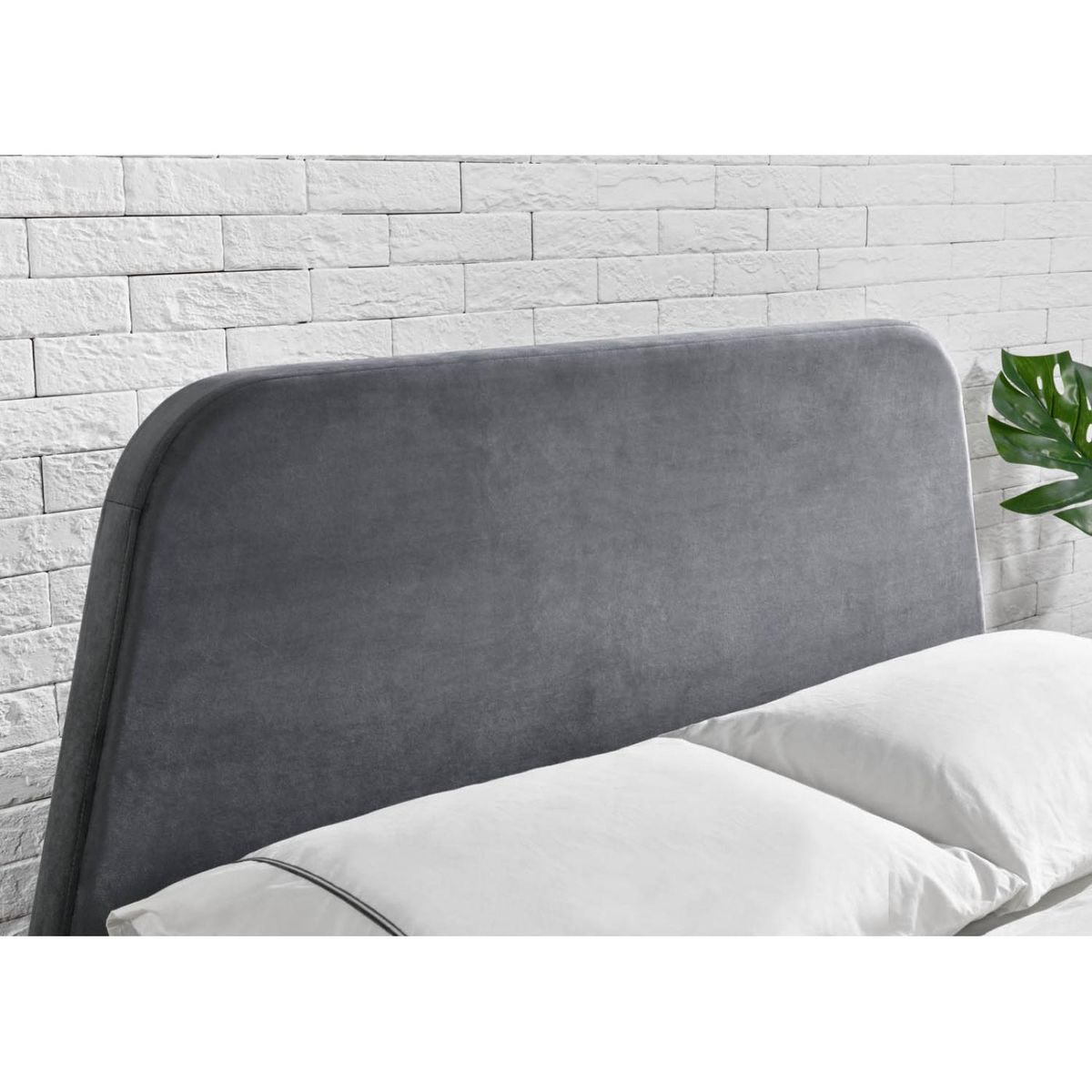 CONCEPT USINE Lit coffre - 180x200 cm - Velours gris NORKA