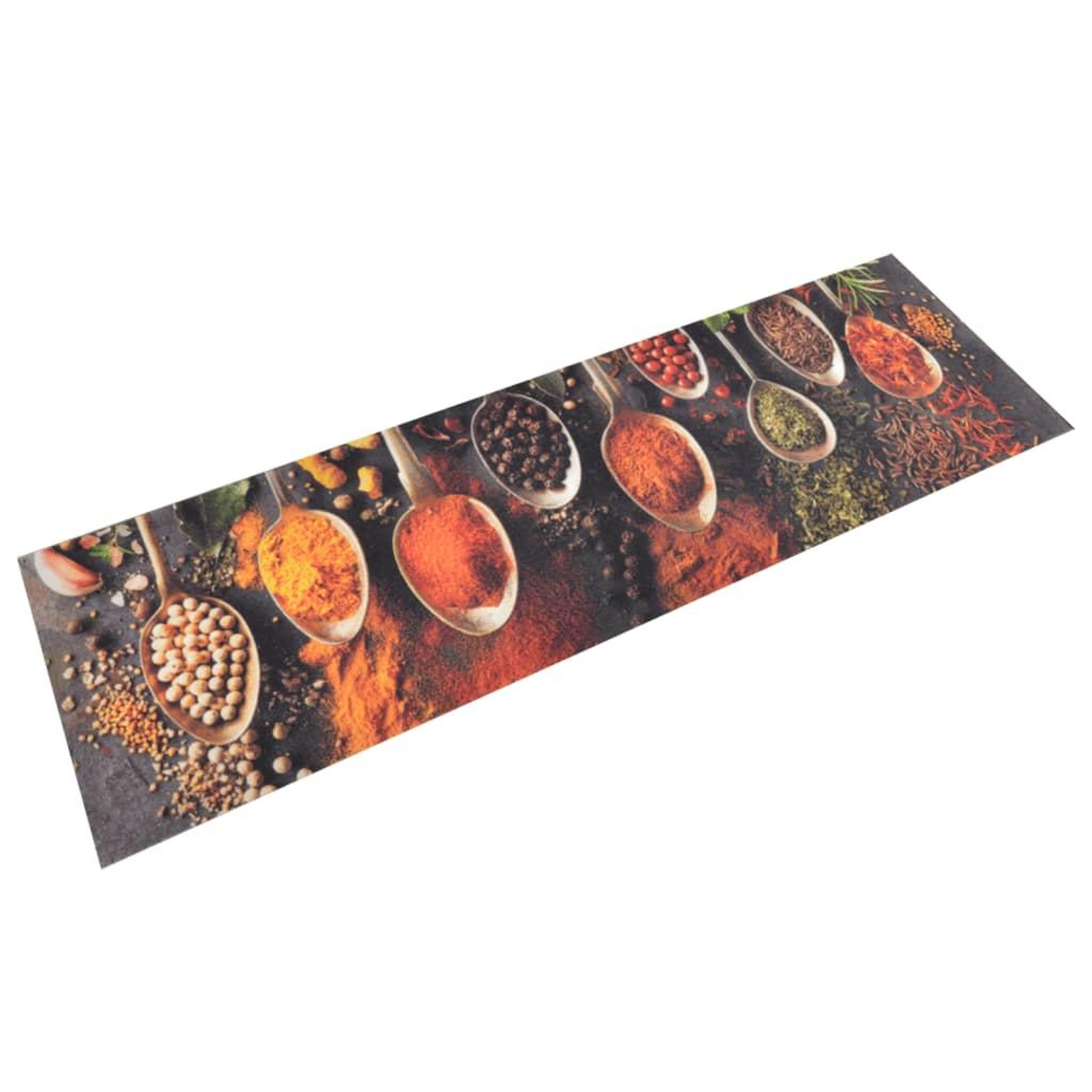 VIDAXL Tapis de cuisine lavable impression cuillere epices 45x150 cm
