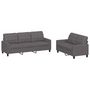 Voir la diapositive 2 : VIDAXL Ensemble de canapes 2 pcs avec coussins Gris Similicuir