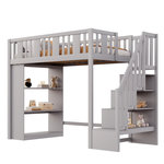 MERAX Lit mezzanine. Coloris disponibles : Blanc, Gris