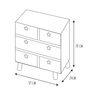 Voir la diapositive 3 : TOILINUX Commode 5 tiroirs Like a Star - en MDF et Bois de Pin - Blanc et Marron