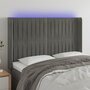 Voir la diapositive 1 : VIDAXL Tete de lit a LED Gris clair 147x16x118/128 cm Velours