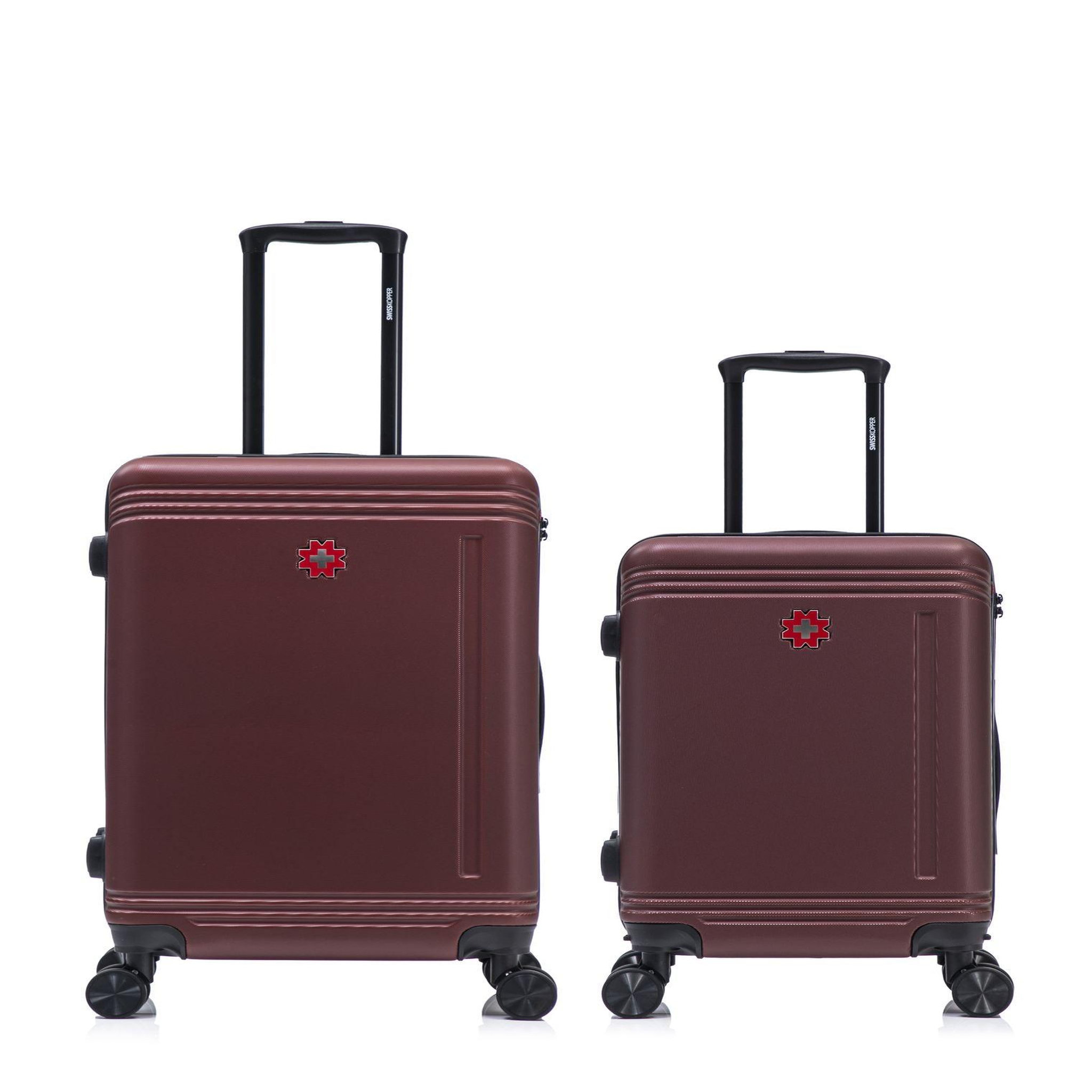 SWISS KOPPER Lot de 2 Valises Rigides Taille Moyenne et Cabine GSTAAD. Coloris disponibles : Orange