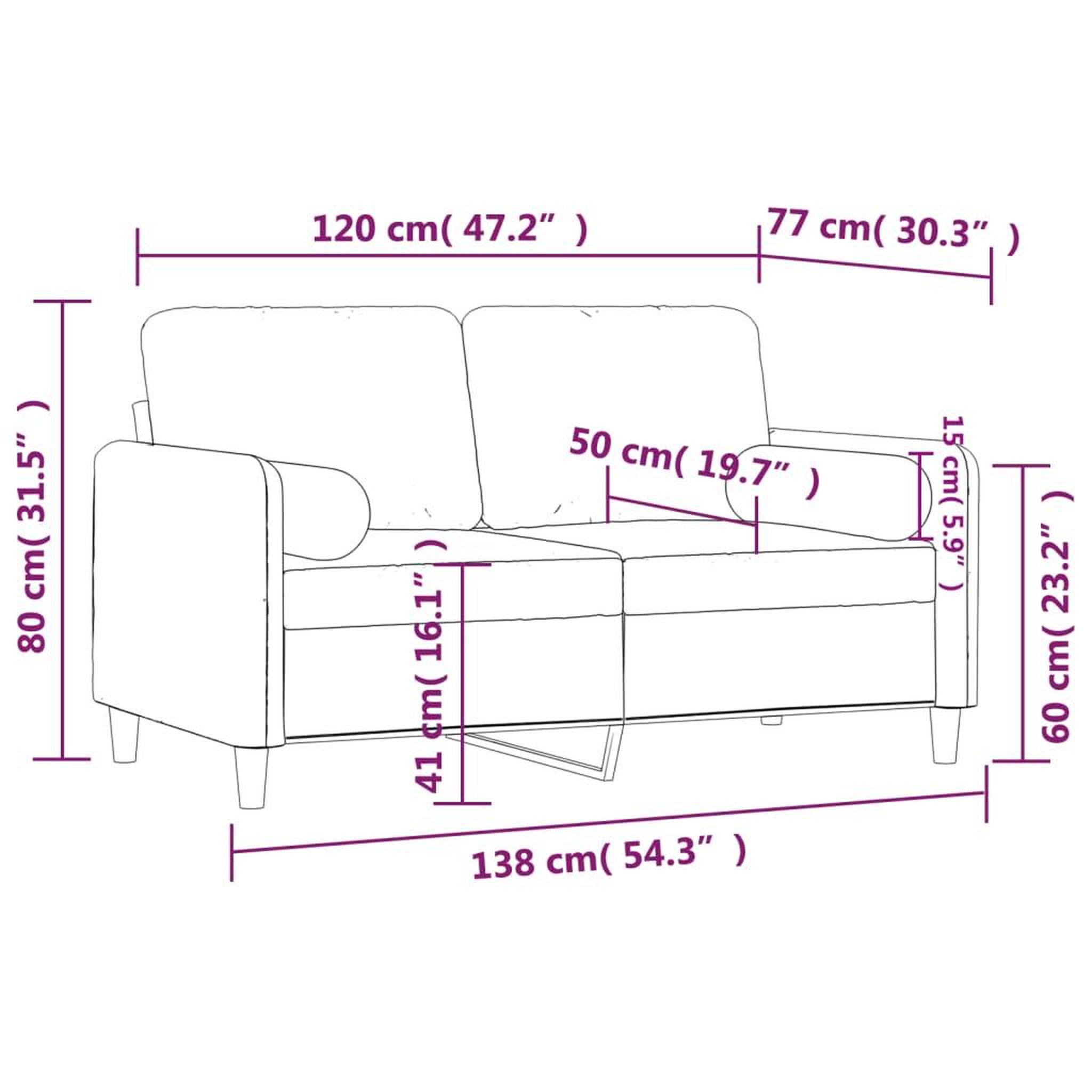 Voir la diapositive 6 : VIDAXL Canape 2 places avec oreillers vert fonce 120 cm velours