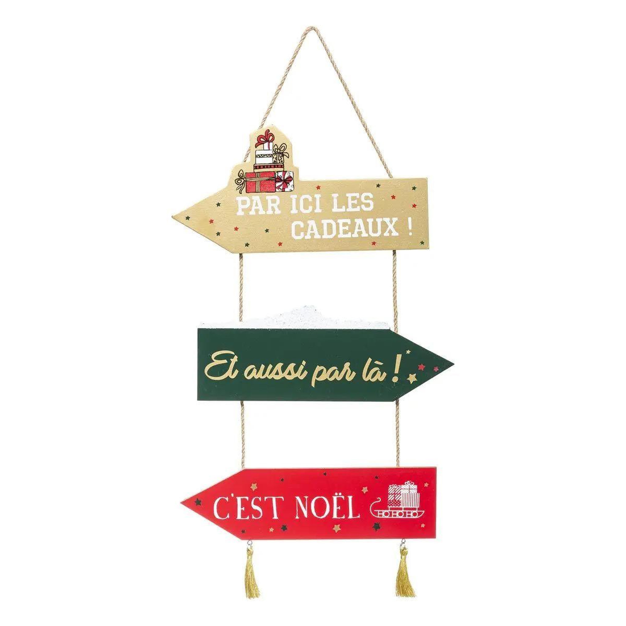 ATMOSPHERA Pancarte murale cadeau  soir de noël  59cm multicolore