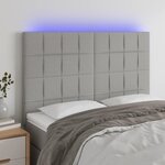 VIDAXL Tete de lit a LED Gris clair 144x5x118/128 cm Tissu
