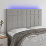 Voir la diapositive 1 : VIDAXL Tete de lit a LED Gris clair 144x5x118/128 cm Tissu