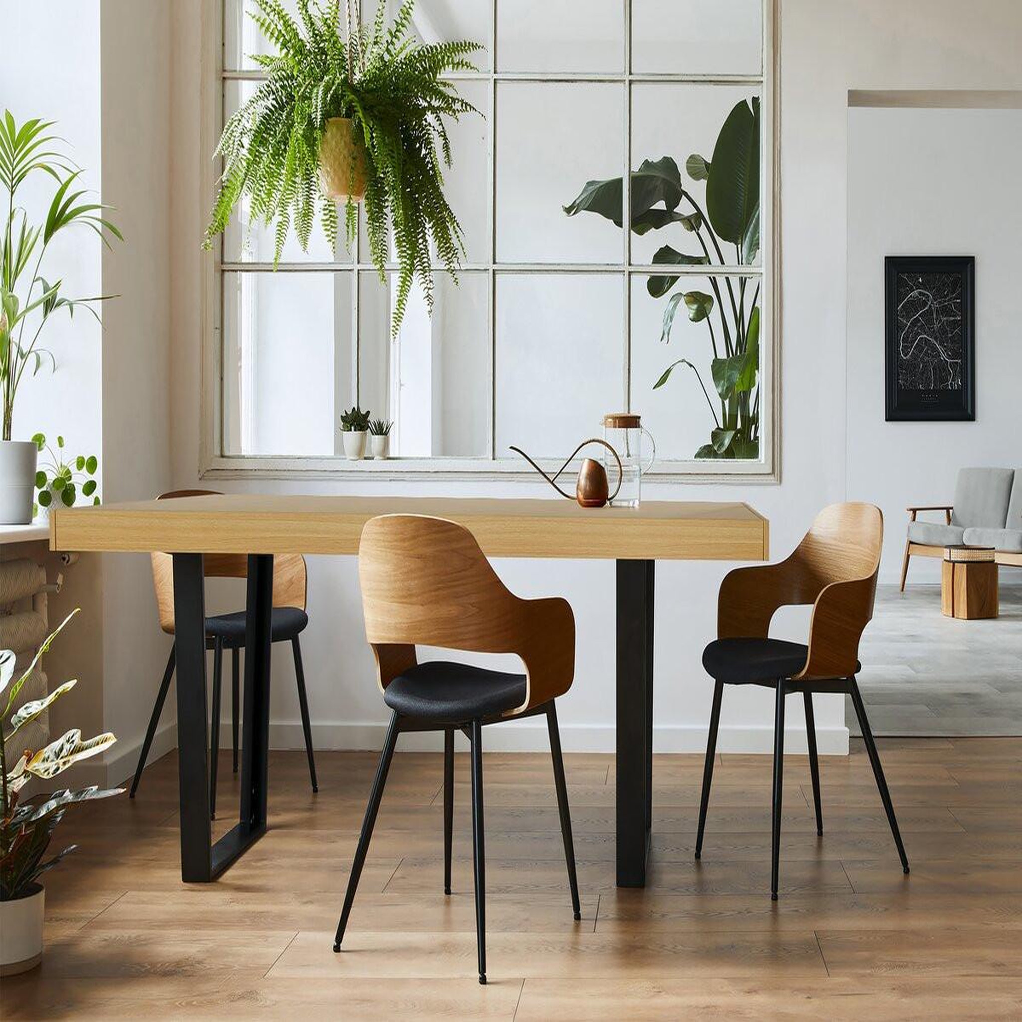 Voir la diapositive 2 : Habitat et Jardin Table repas  eloise  - 200 x 90 x 80 cm - marron