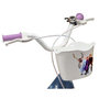 Voir la diapositive 3 : Disney La Reine des Neiges Vélo enfant - Modèle 16'' Reine des neiges + Casque pour enfant de 105/120 cm avec stabilisateurs - Panier avant - Porte poupée arrière - 2 freins et pneus gonflables
