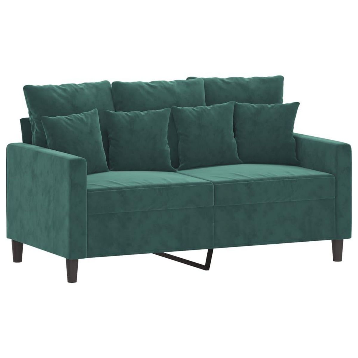 VIDAXL Canape a 2 places Vert fonce 120 cm Velours