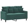 Voir la diapositive 2 : VIDAXL Canape a 2 places Vert fonce 120 cm Velours