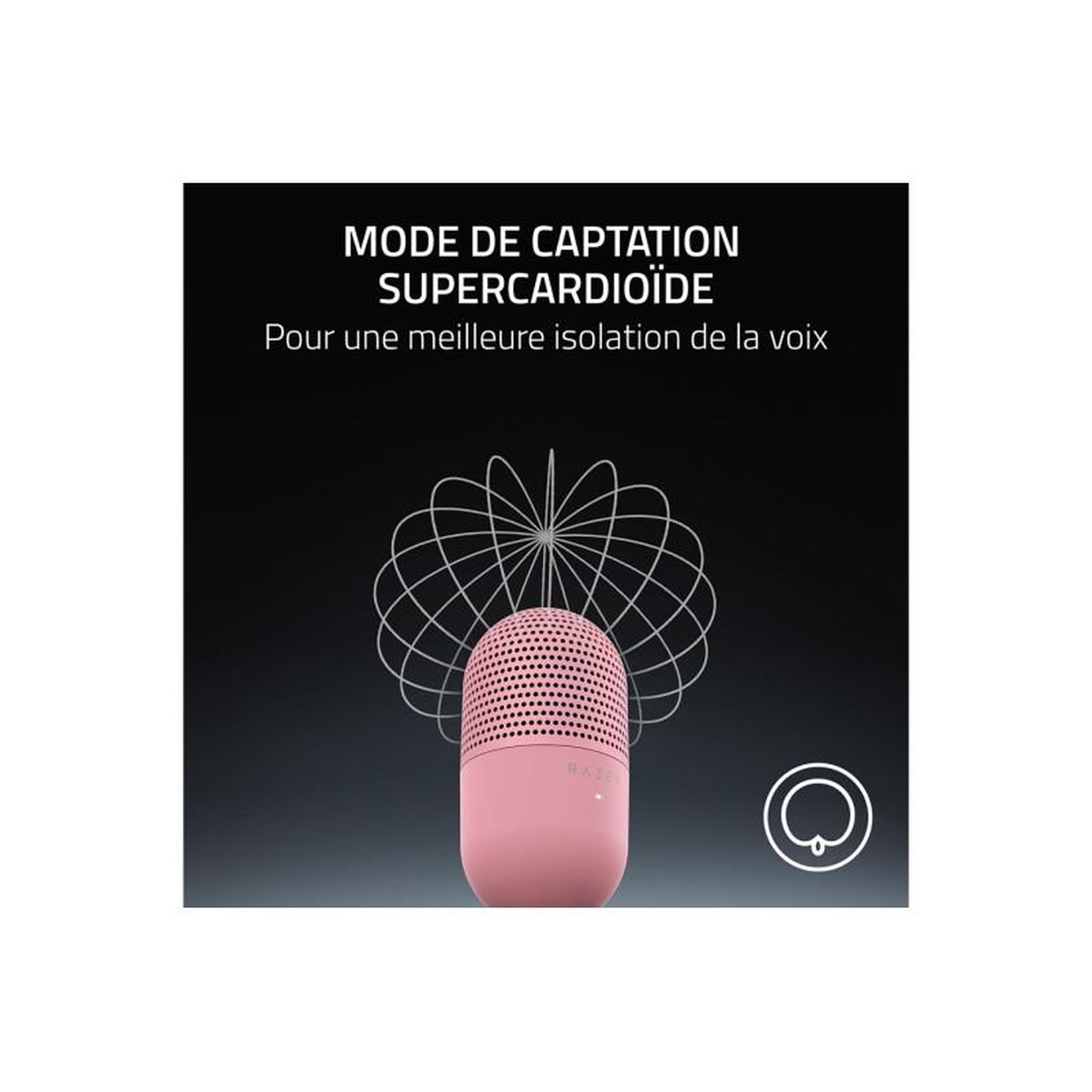 Voir la diapositive 3 : Razer Microphone Razer Seiren V3 Mini Quartz