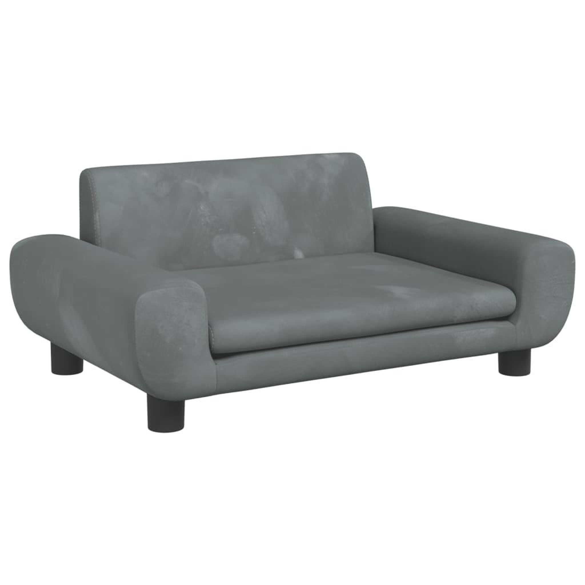 Voir la diapositive 2 : VIDAXL Canape pour enfants gris fonce 70x45x33 cm velours