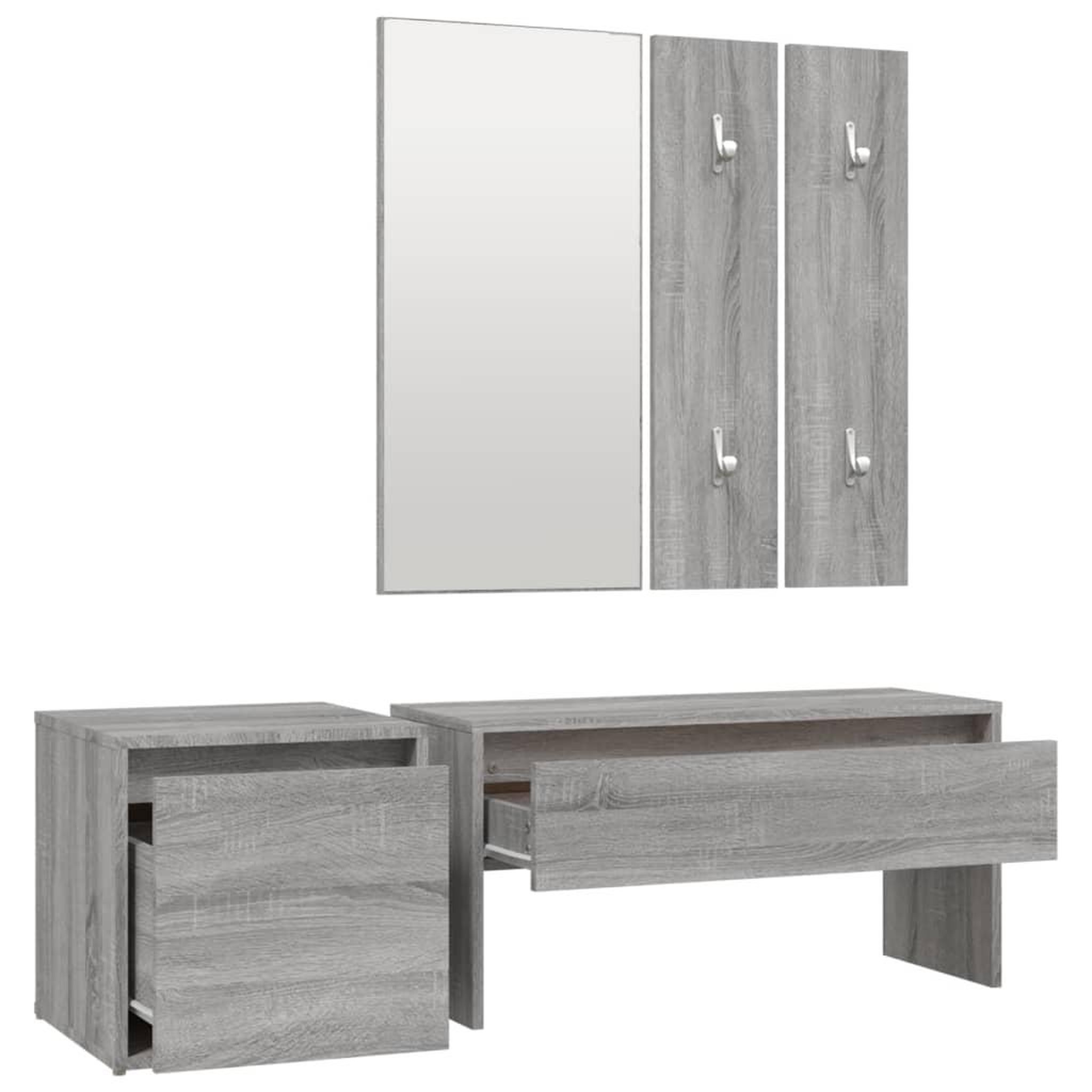 Voir la diapositive 5 : VIDAXL Ensemble de meubles de couloir Sonoma gris Bois d'ingenierie
