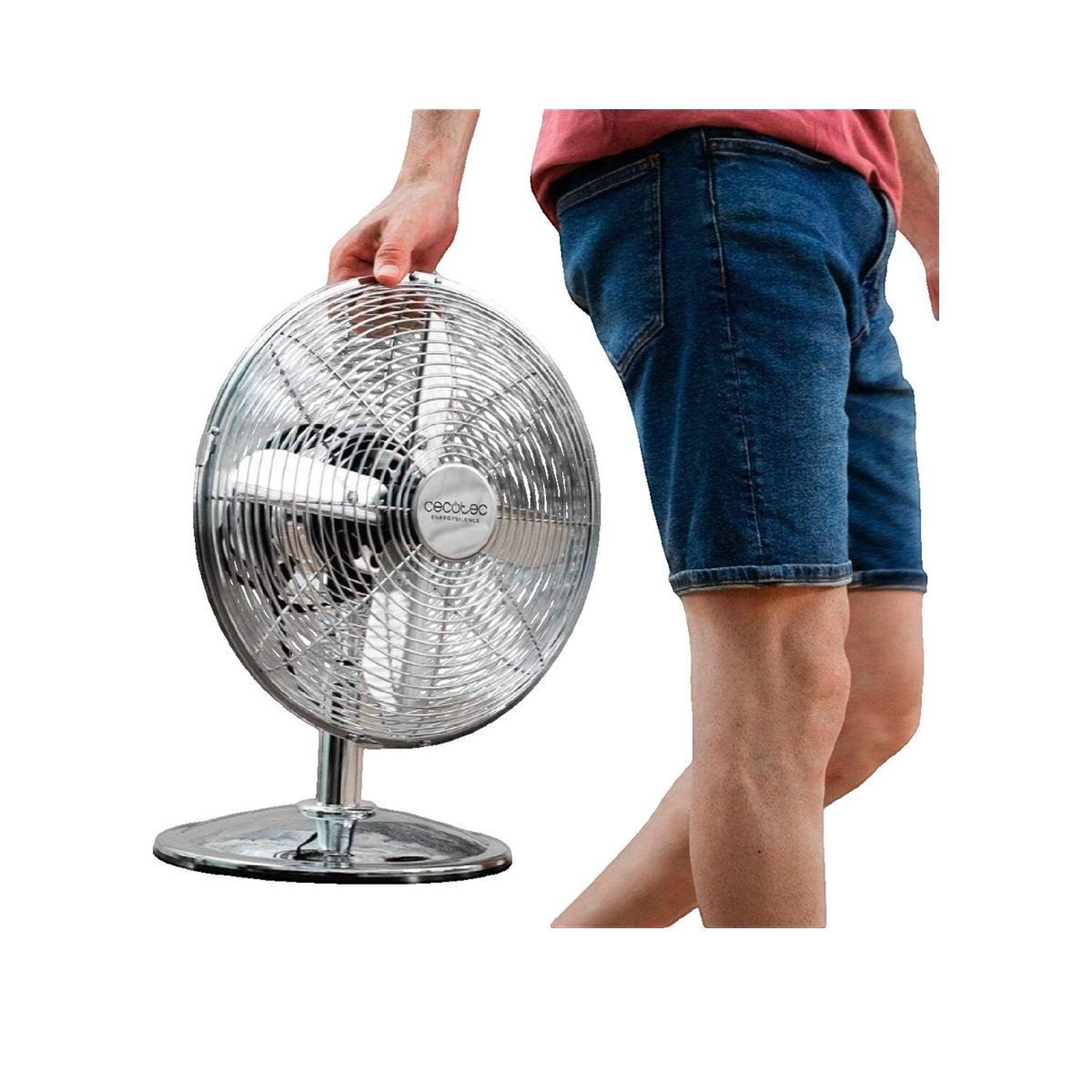 Voir la diapositive 2 : CECOTEC Ventilateur Cecotec EnergySilence 620 RetroDesk Argentée