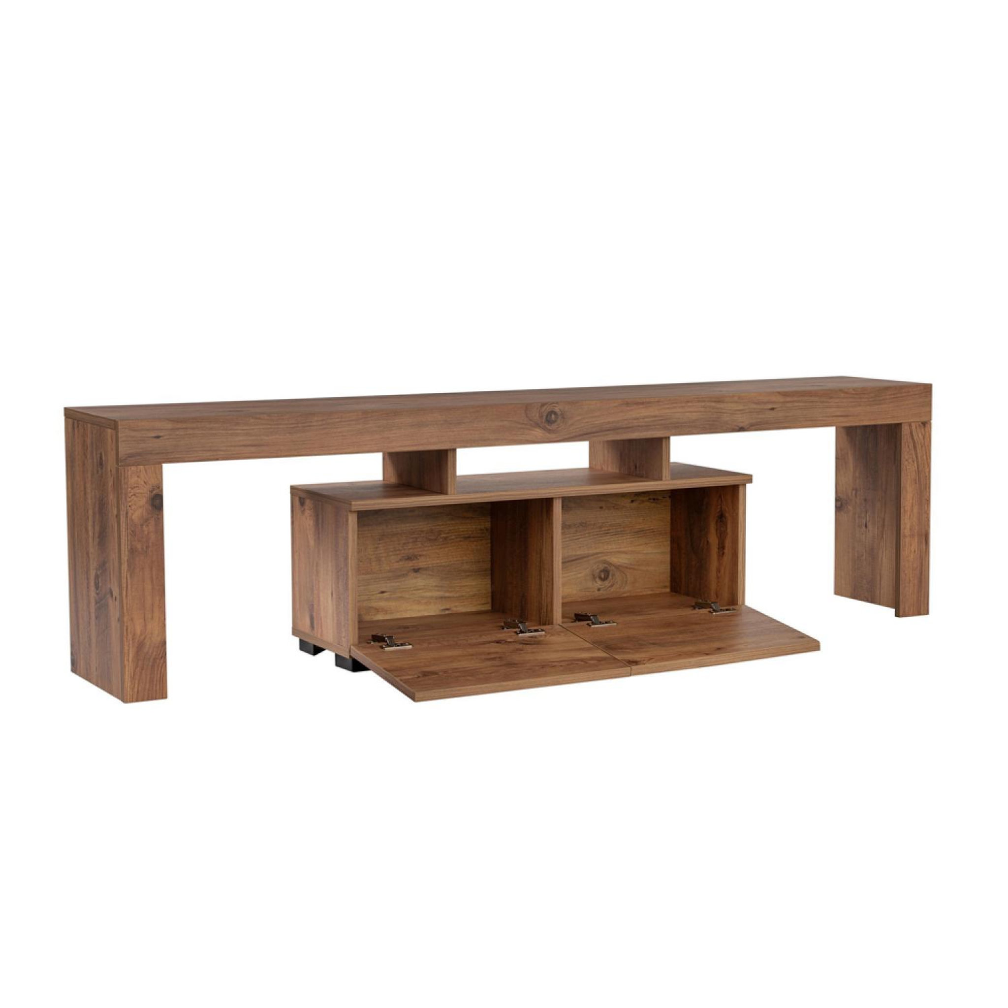 Voir la diapositive 5 : CONCEPT USINE Meuble tv avec placards en bois 180cm juxe