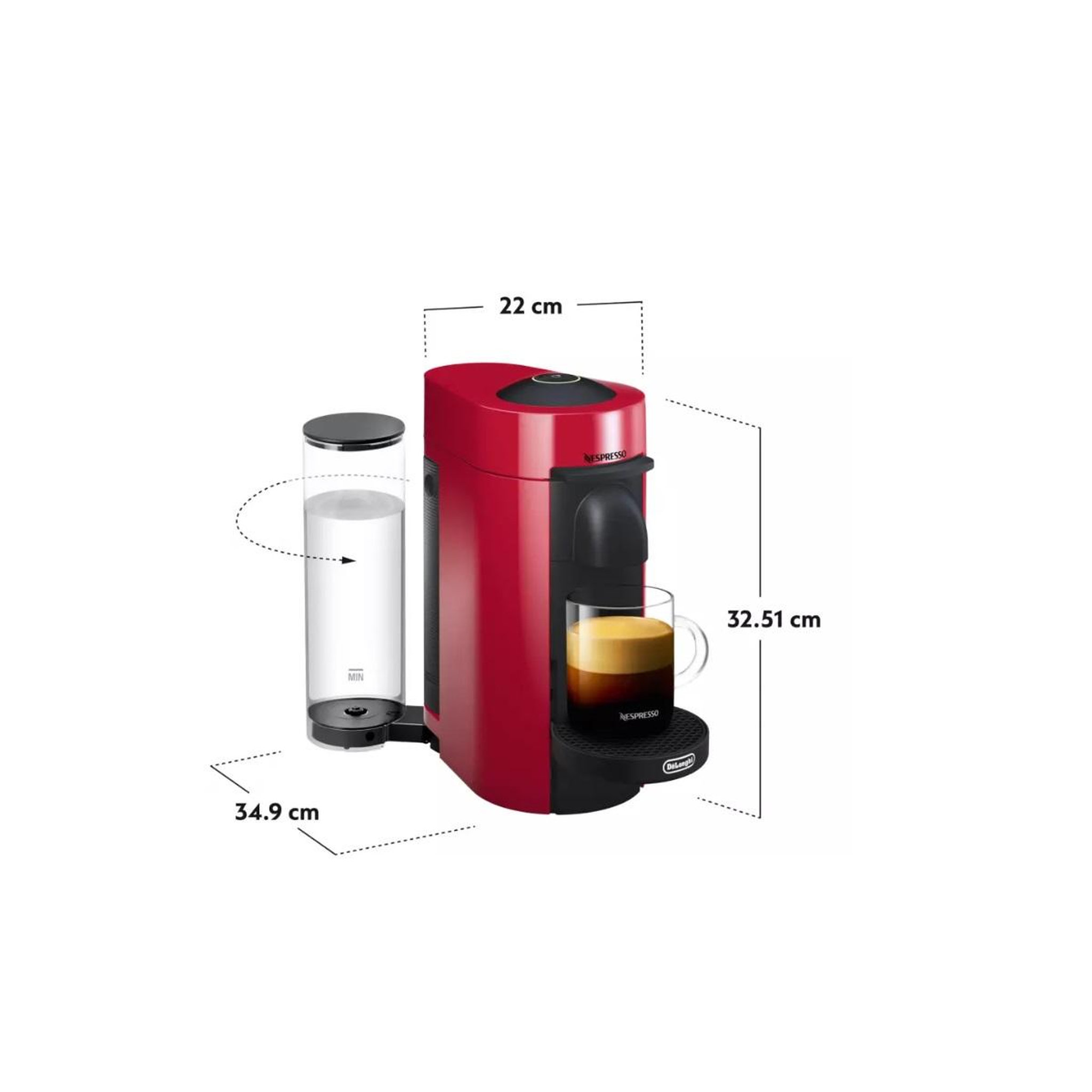 Voir la diapositive 6 : DELONGHI Cafetière nespresso 1.2l rouge - env150.r
