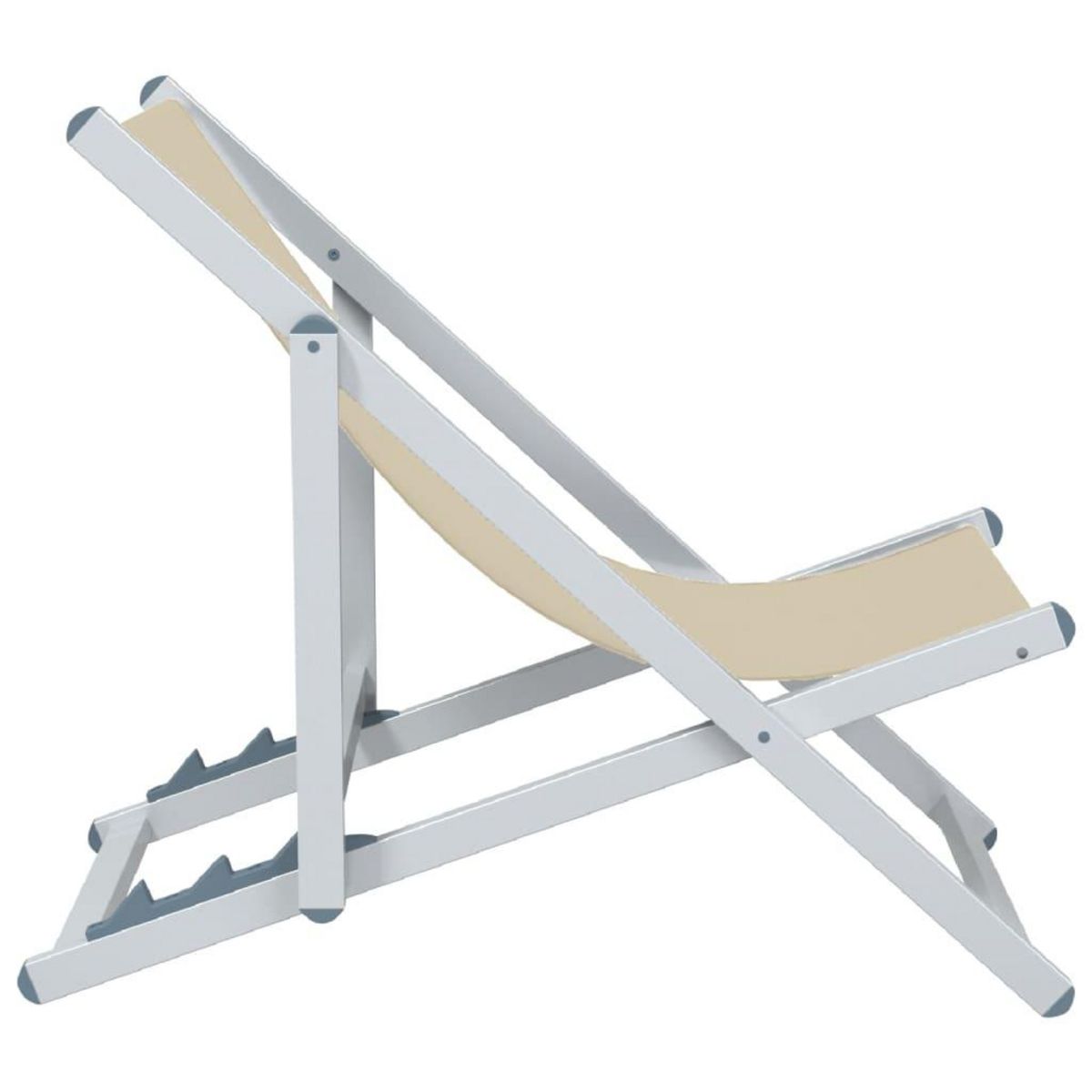 VIDAXL Chaises de plage pliantes lot de 2 creme aluminium et textilene