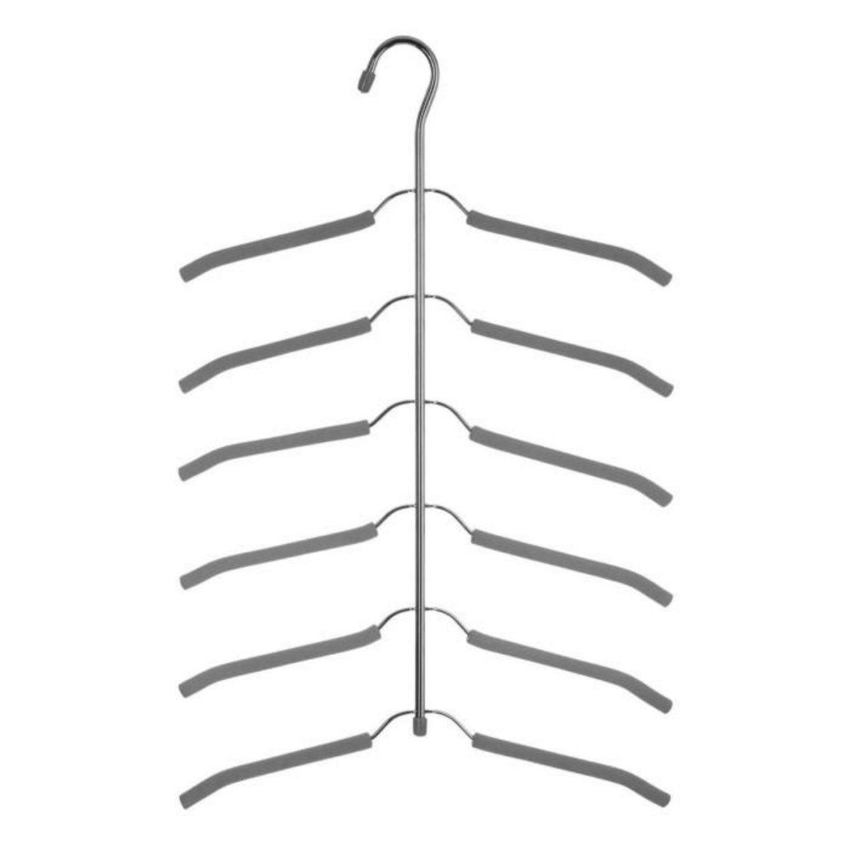 FIVE Cintre 6 Chemises en Métal & Mousse  Eva  56cm Gris