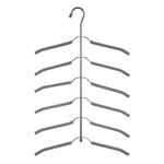 FIVE Cintre 6 Chemises en Métal & Mousse  Eva  56cm Gris