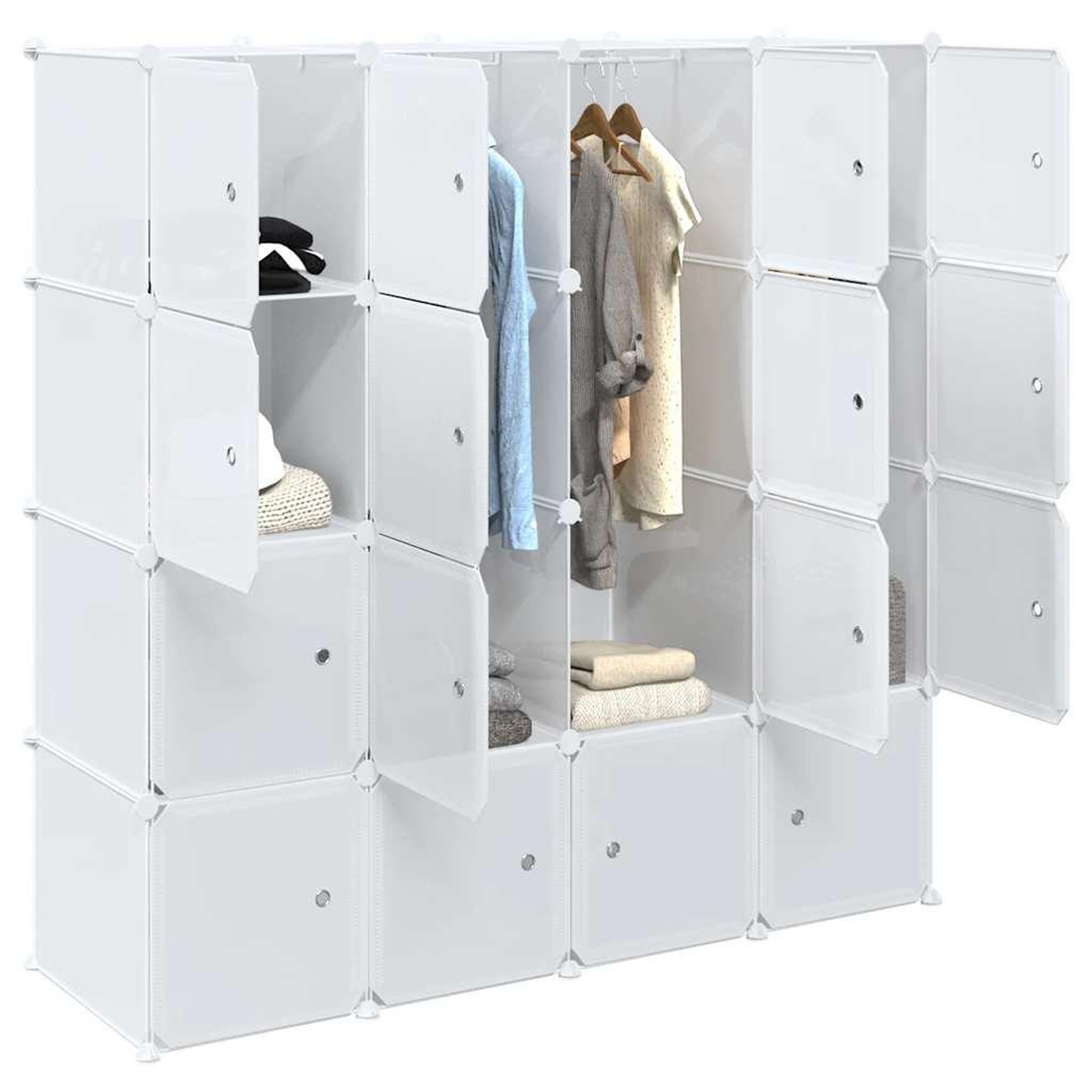 VIDAXL Cubes de rangement 16 pcs avec tiges de suspension PP