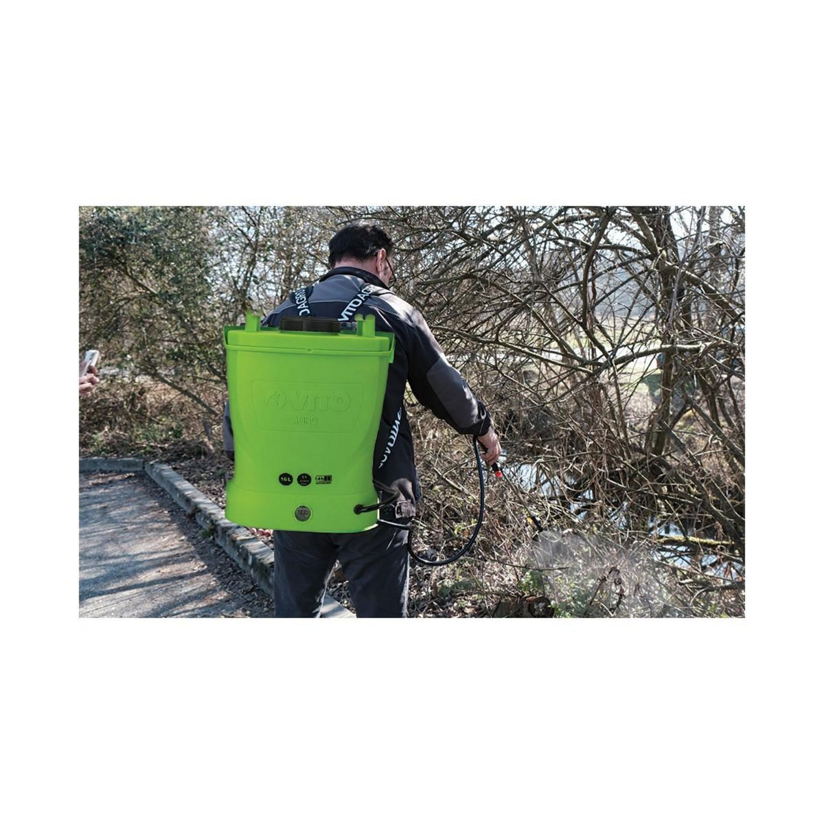 VITO Garden Pulvérisateur Electrique 16L à Batterie 12V 8AH 6 bars - Pulvérisateur Toiture avec Lance Télescopique, 3 buses et Chargeur VITO