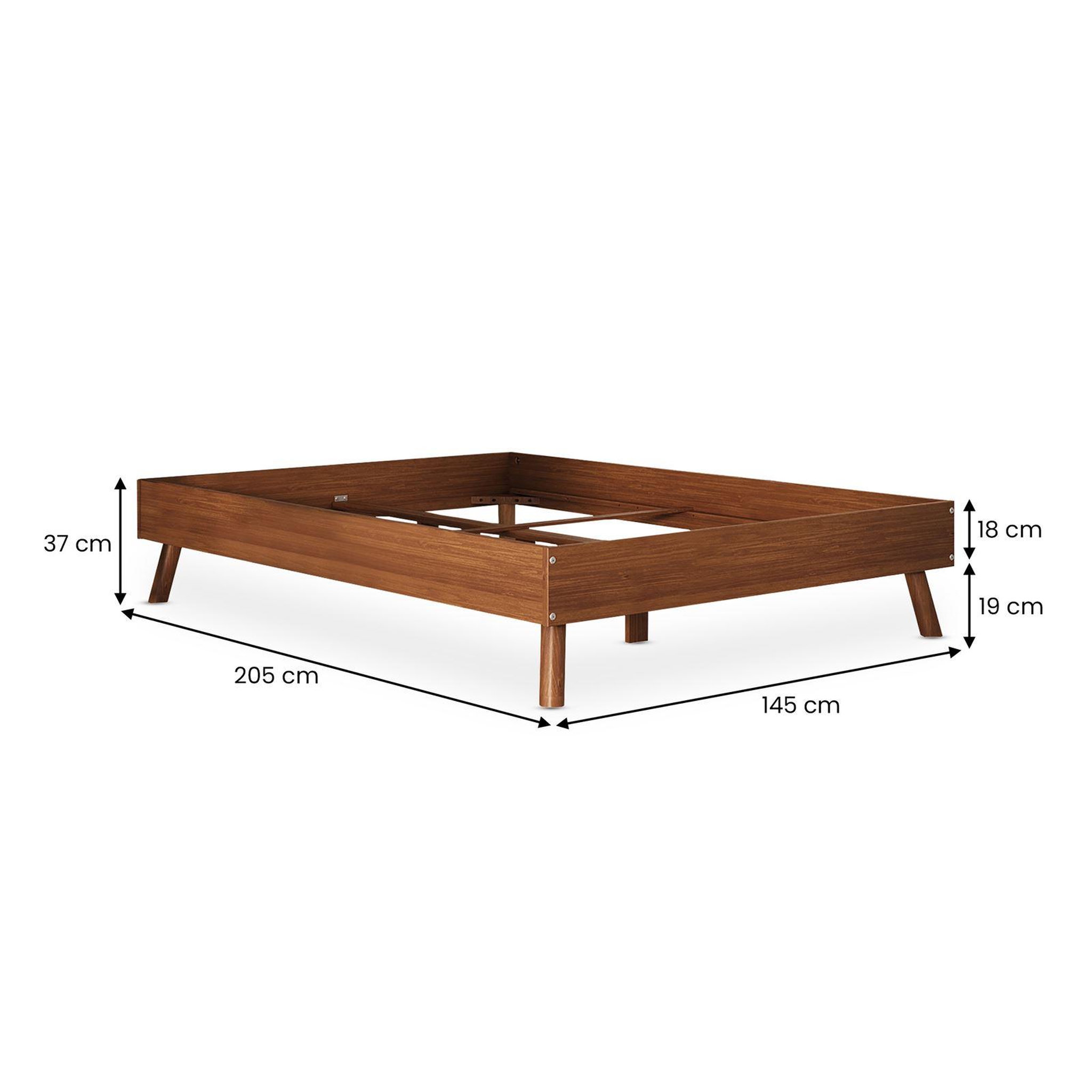 Voir la diapositive 4 : IDIMEX Ensemble lit futon avec tête de lit karri 140 x 200 cm - gris foncé et châtaignier