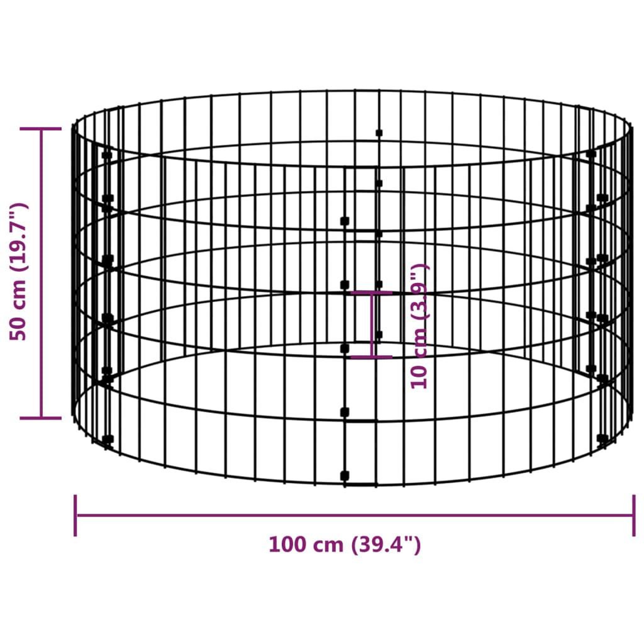 Voir la diapositive 6 : VIDAXL Poteau a gabion circulaire Acier galvanise Ø100x50 cm