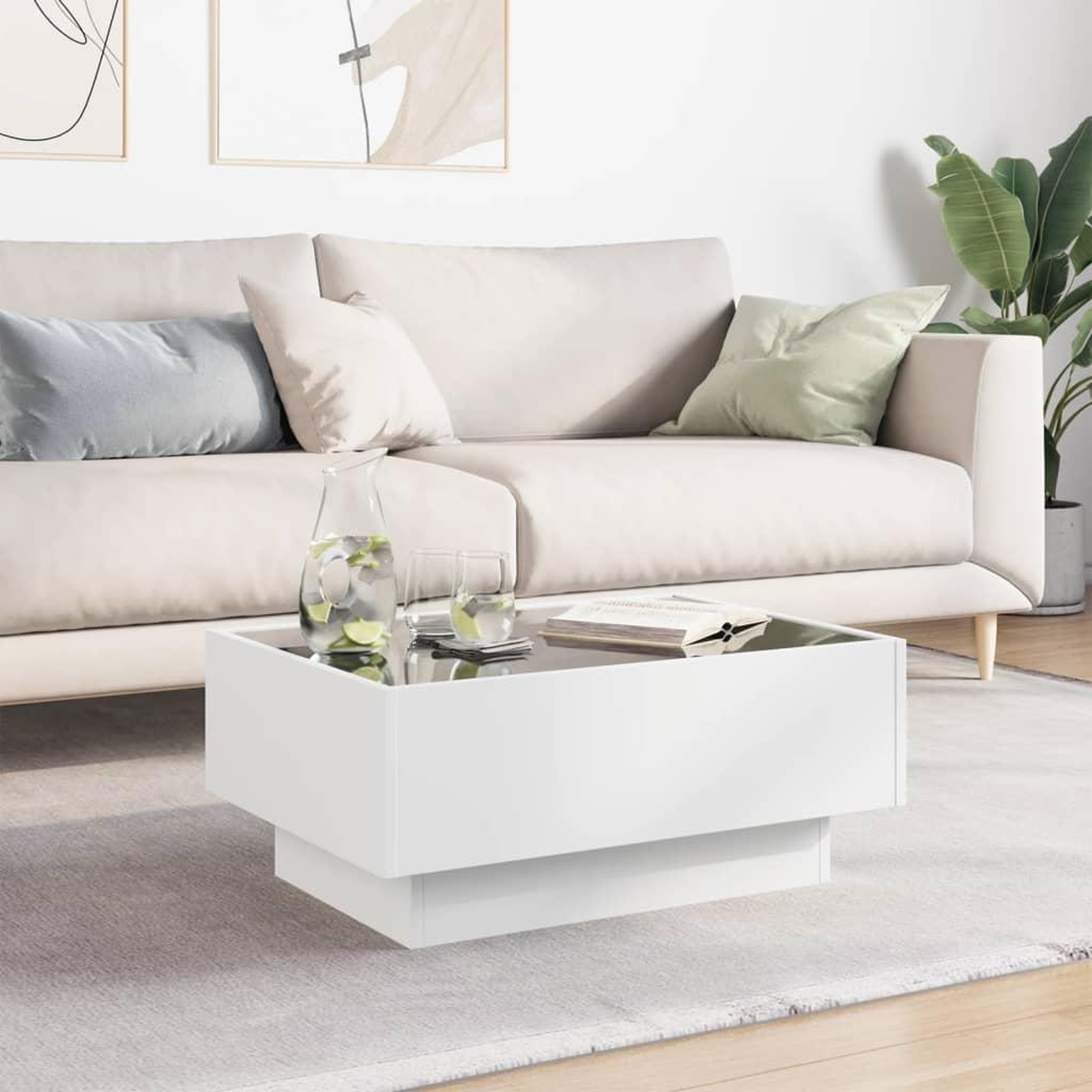 Voir la diapositive 4 : VIDAXL Table basse avec LED blanc 70x50x30 cm bois d'ingenierie