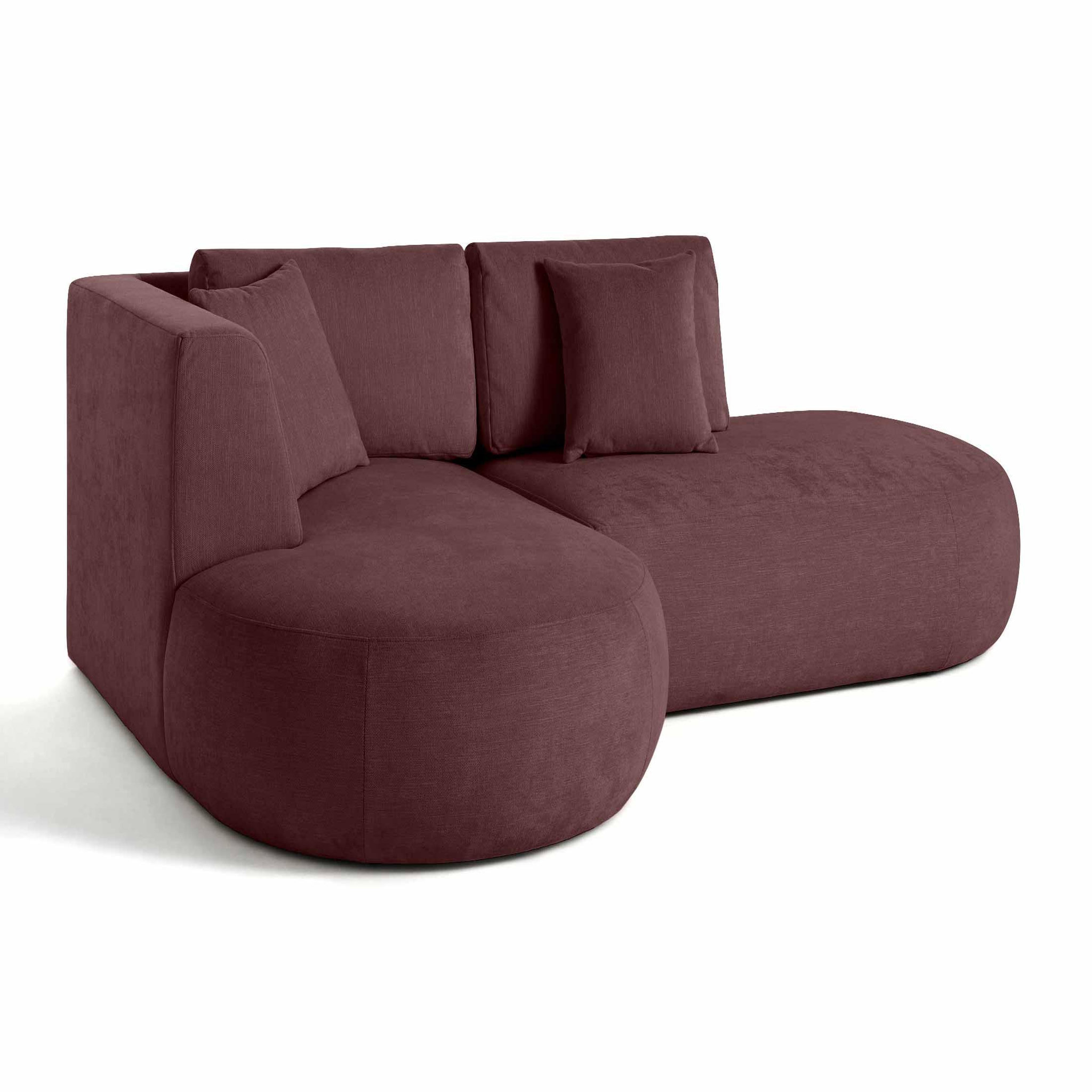 Voir la diapositive 4 : LISA DESIGN Santorini - canapé modulable d'angle gauche + pouf - 4 places - en tissu texturé