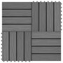 Voir la diapositive 1 : VIDAXL Carreau de terrasse en relief 11 pcs WPC 30x30 cm 1 m^2 Gris
