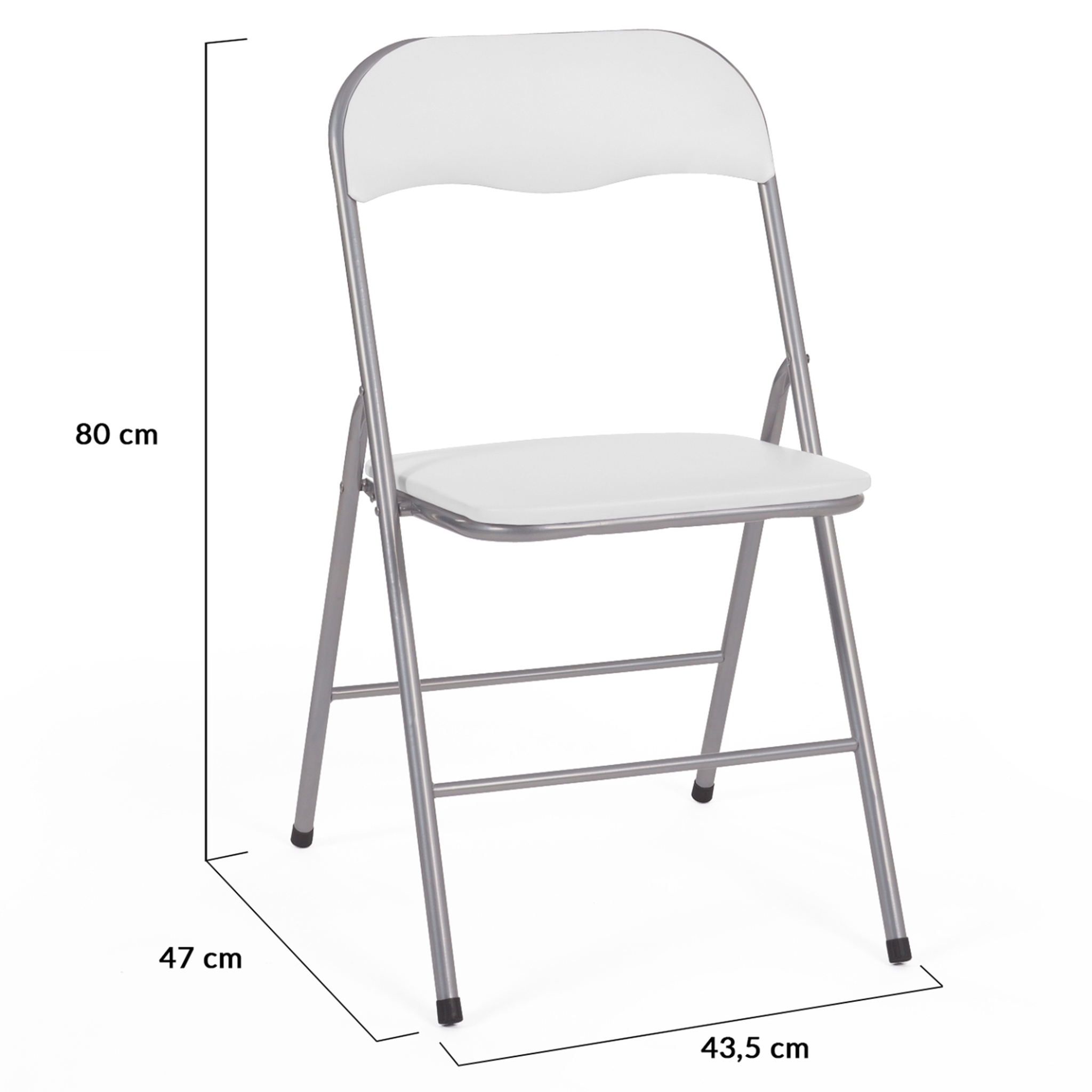 Voir la diapositive 6 : ID MARKET Lot de 6 chaises pliantes kity blanches en pu