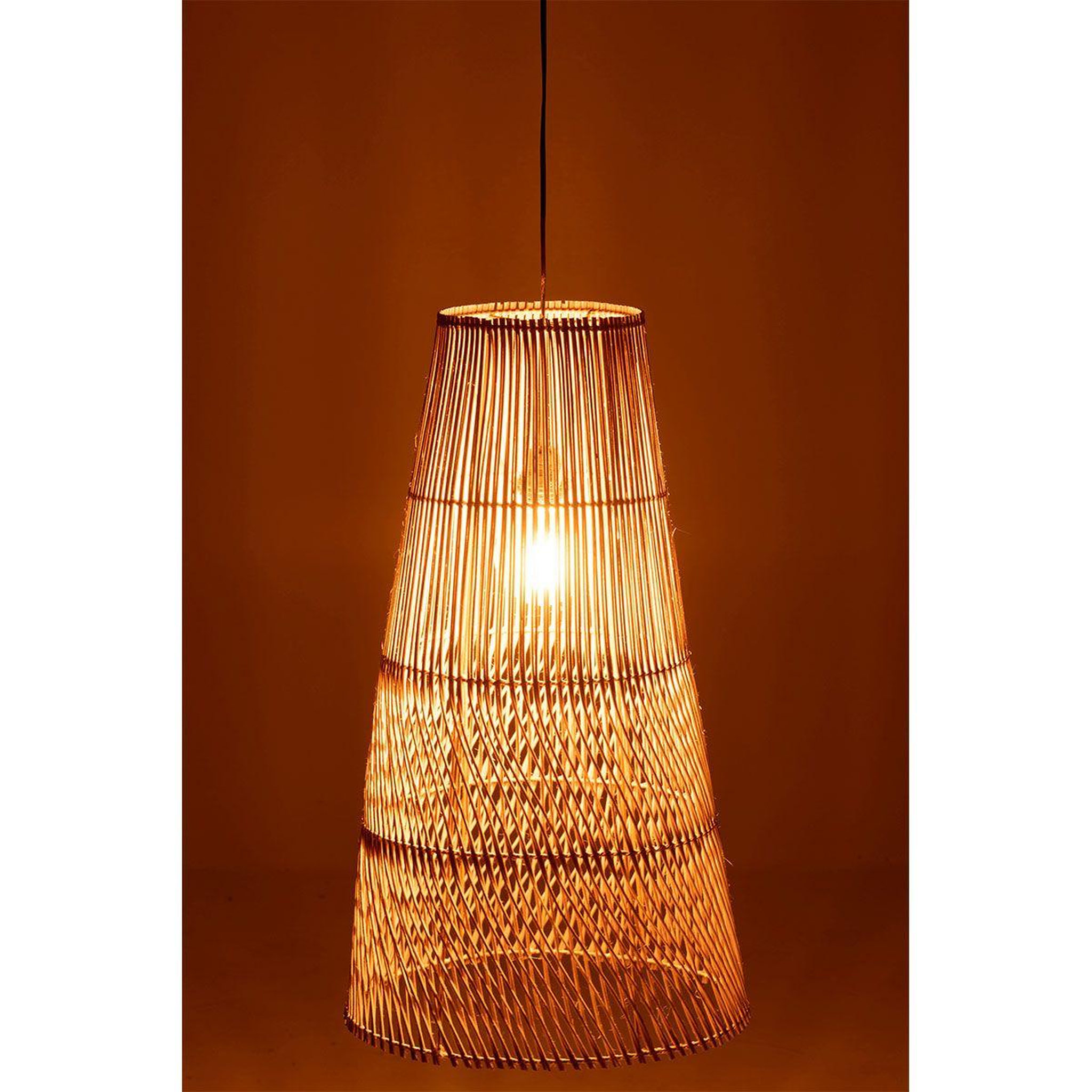 Voir la diapositive 3 : J-LINE Lampe suspension en rotin  alix  75cm naturel