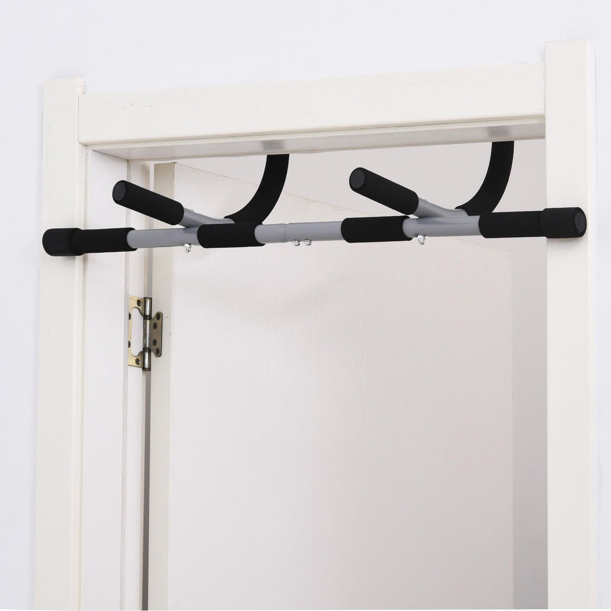 HOMCOM Barre de traction - barre de porte - pull up bar - barre d'étirement musculation pour cadres de porte - acier gris