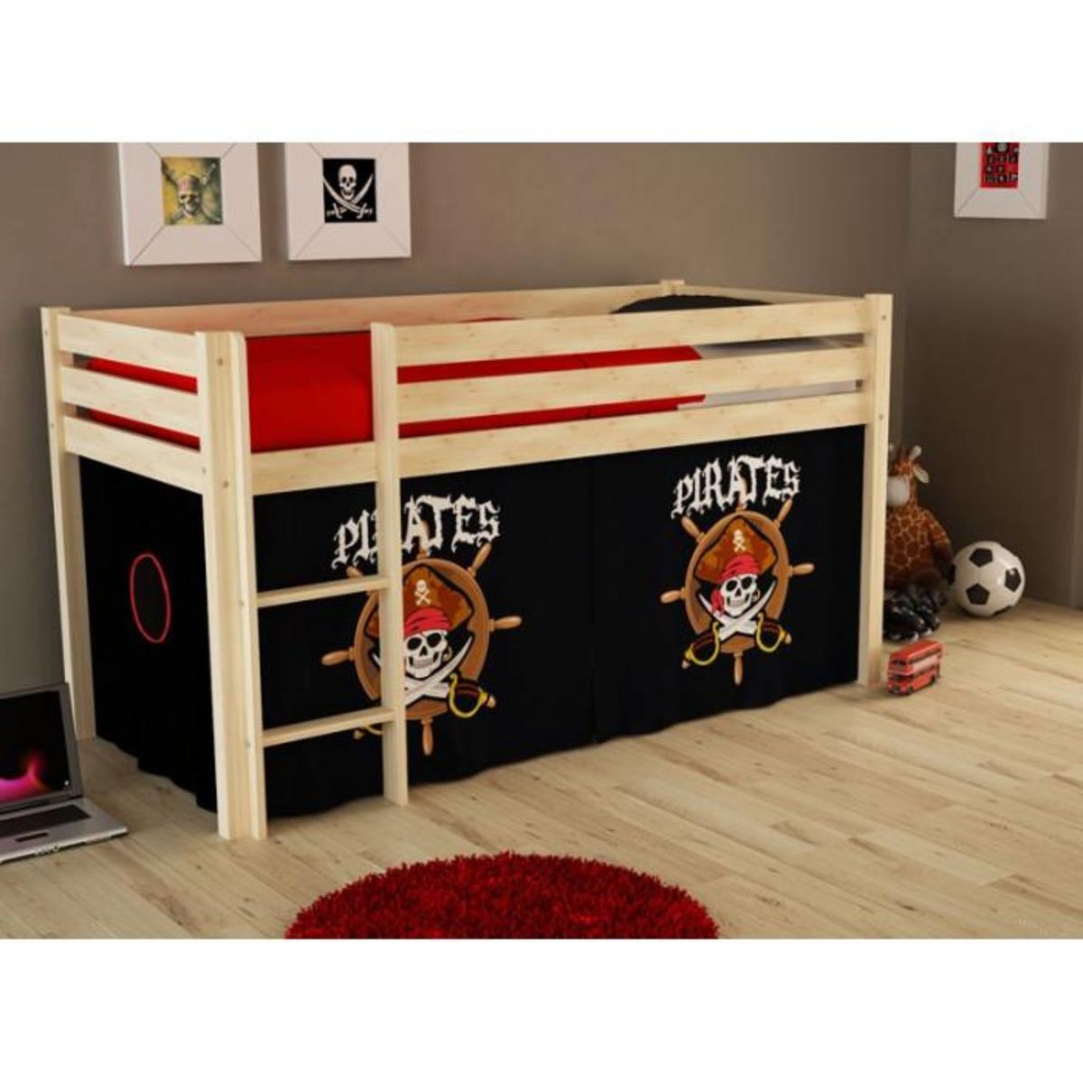 Paris Prix Lit Enfant  Pino Pirates II  90x200cm Naturel
